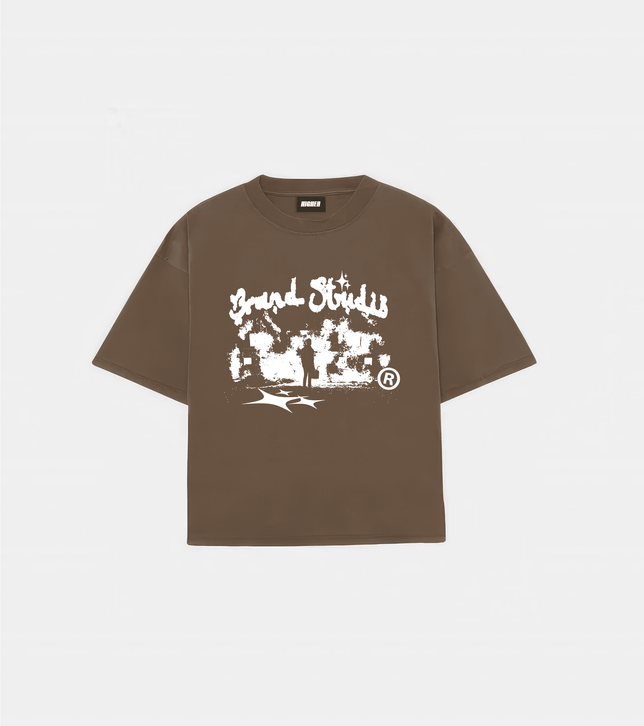 Brand R Premium Unisex Oversize T-shirt - Kahverengi