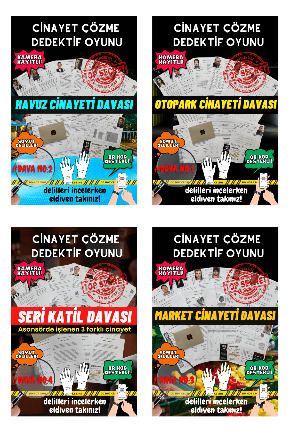 10'lu Ekonomik Paket Cinayet Çözme Dedektiflik Oyunu | Katil Kim Oyunu