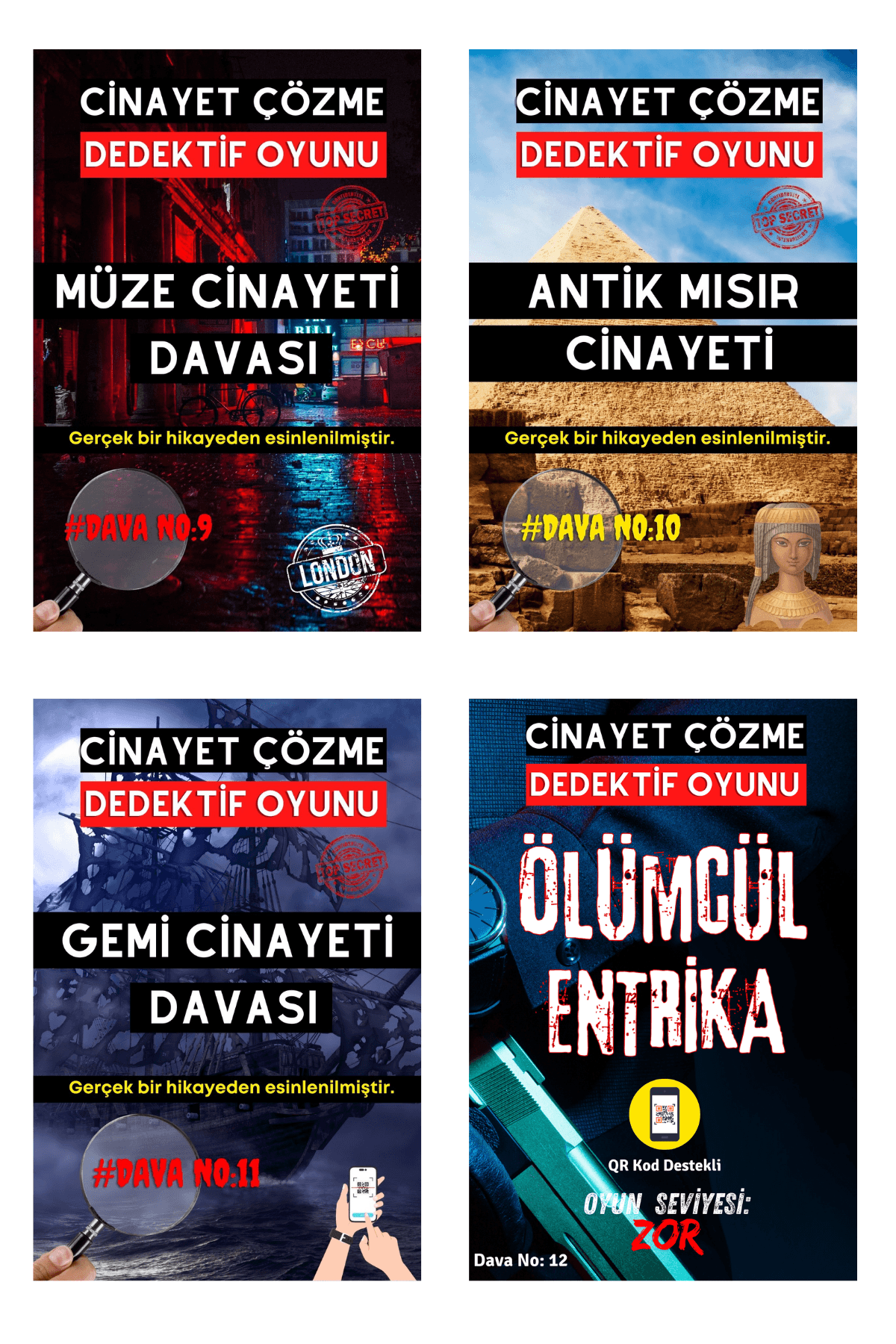 Anında İndirilebilir | 13'lü Ekonomik Paket Yazdırılabilir PDF Dedektif Oyunu