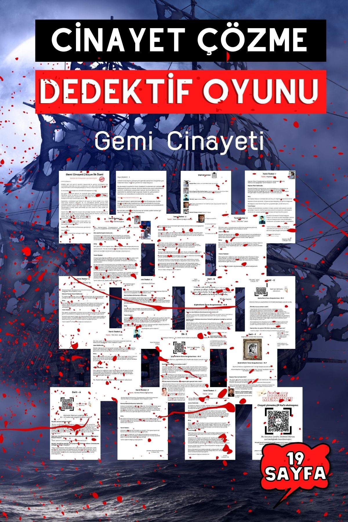 Anında İndirilebilir | Yazdırılabilir PDF Dedektif Oyunu Gemi Cinayeti Davası