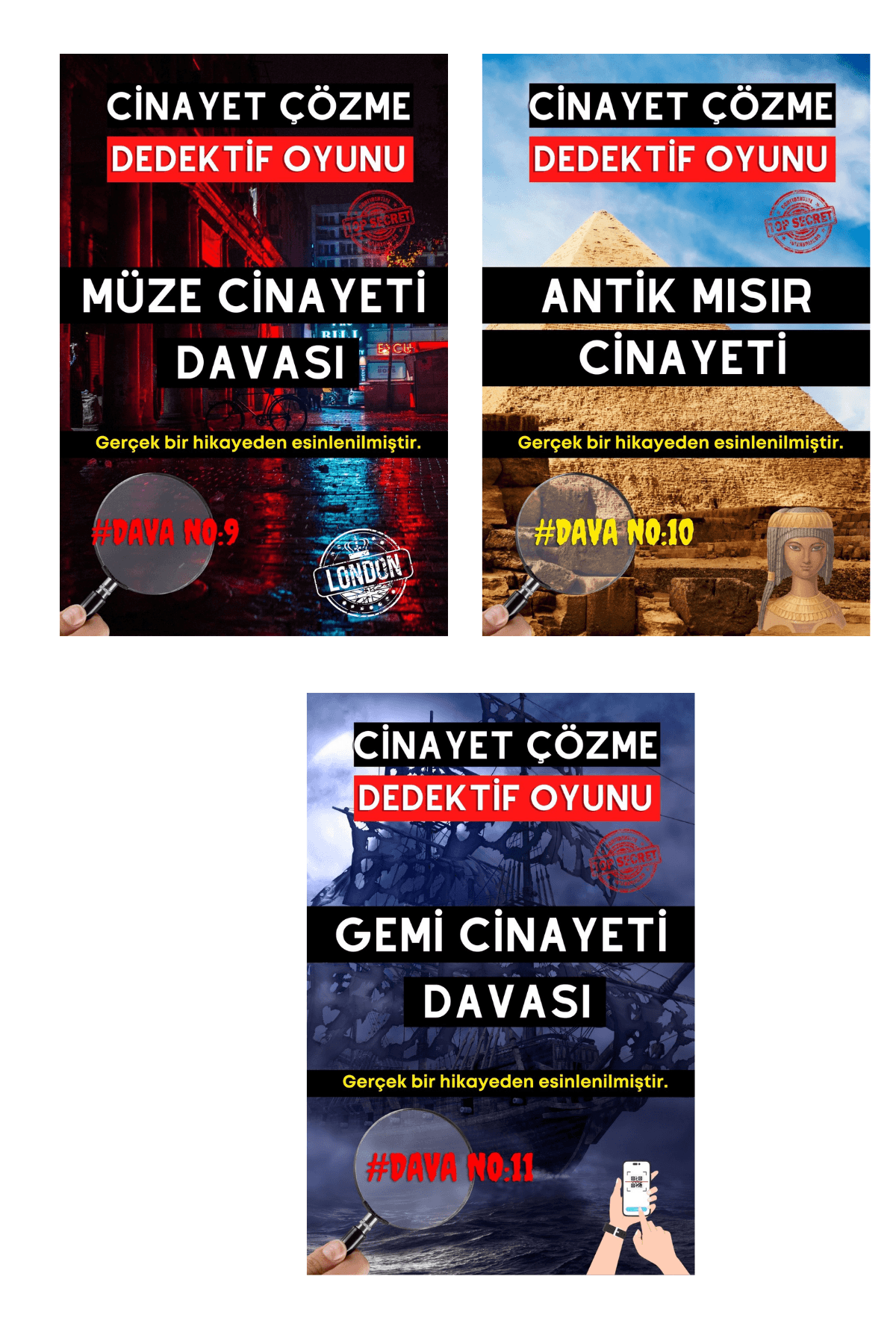 11'li Ekonomik Paket Cinayet Çözme Dedektiflik Oyunu | Katil Kim Oyunu