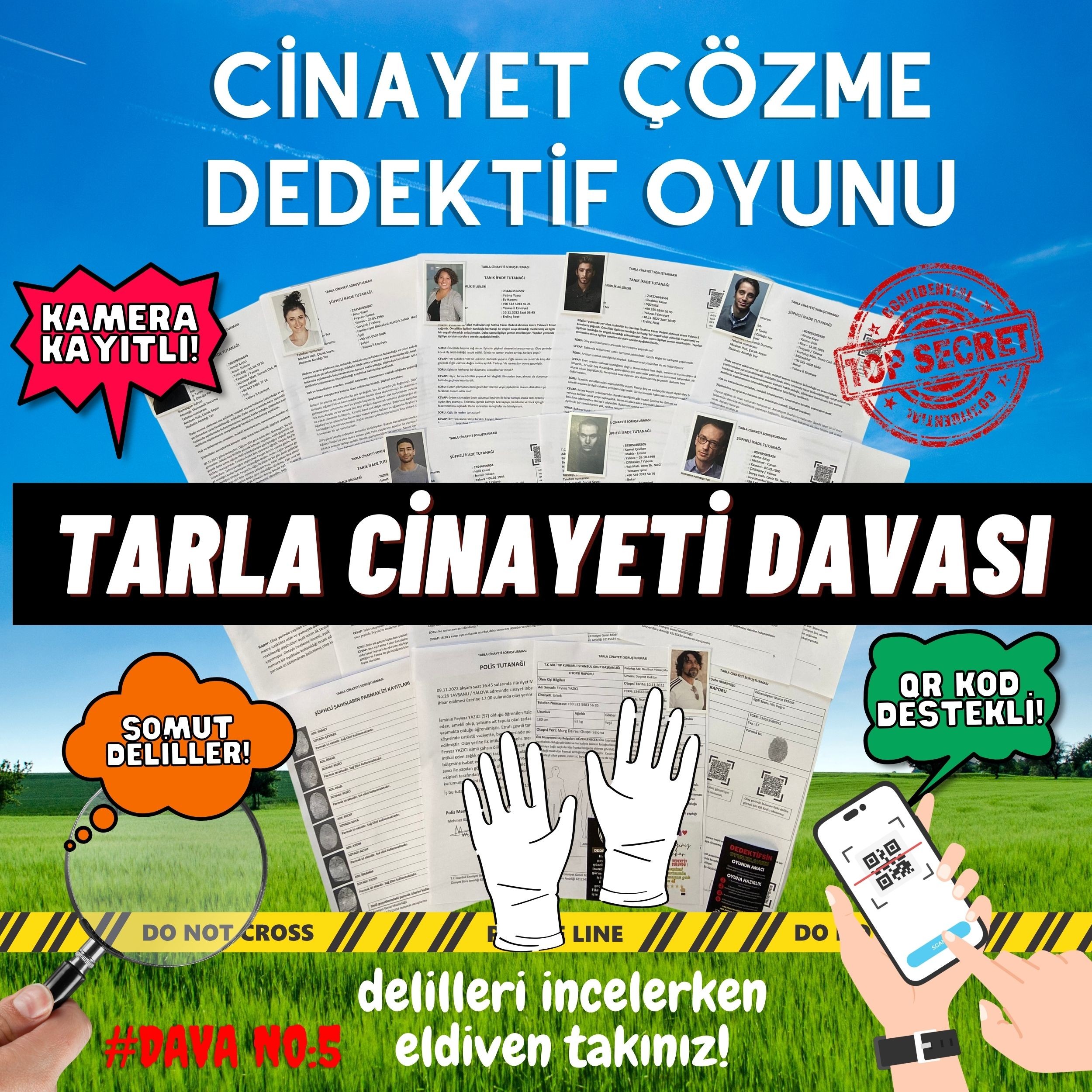 8'li Ekonomik Paket Cinayet Çözme Dedektiflik Oyunu | Çözülmemiş Davalar