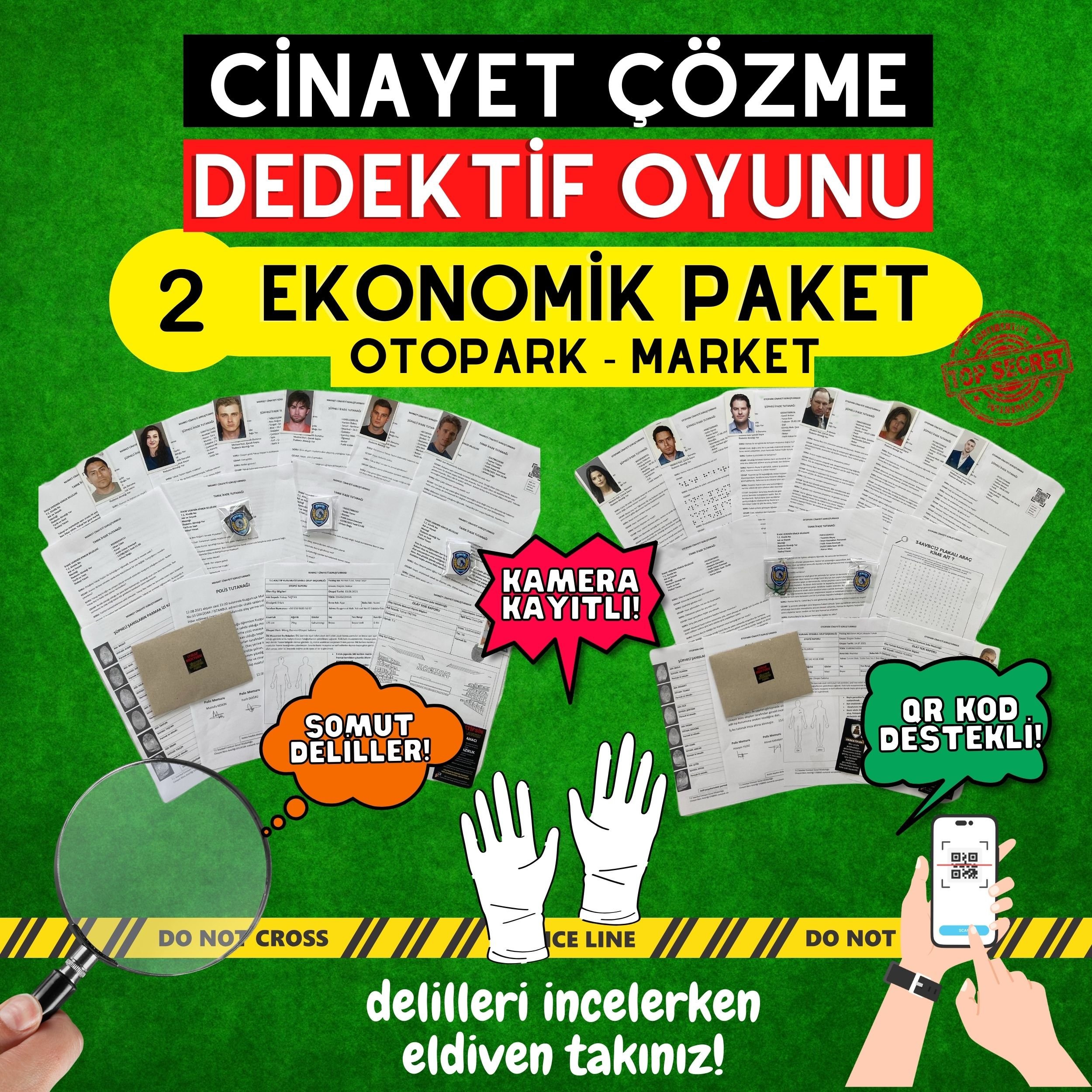 2'li Paket Cinayet Çözme Dedektiflik Oyunu  | Otopark ve Market Davası