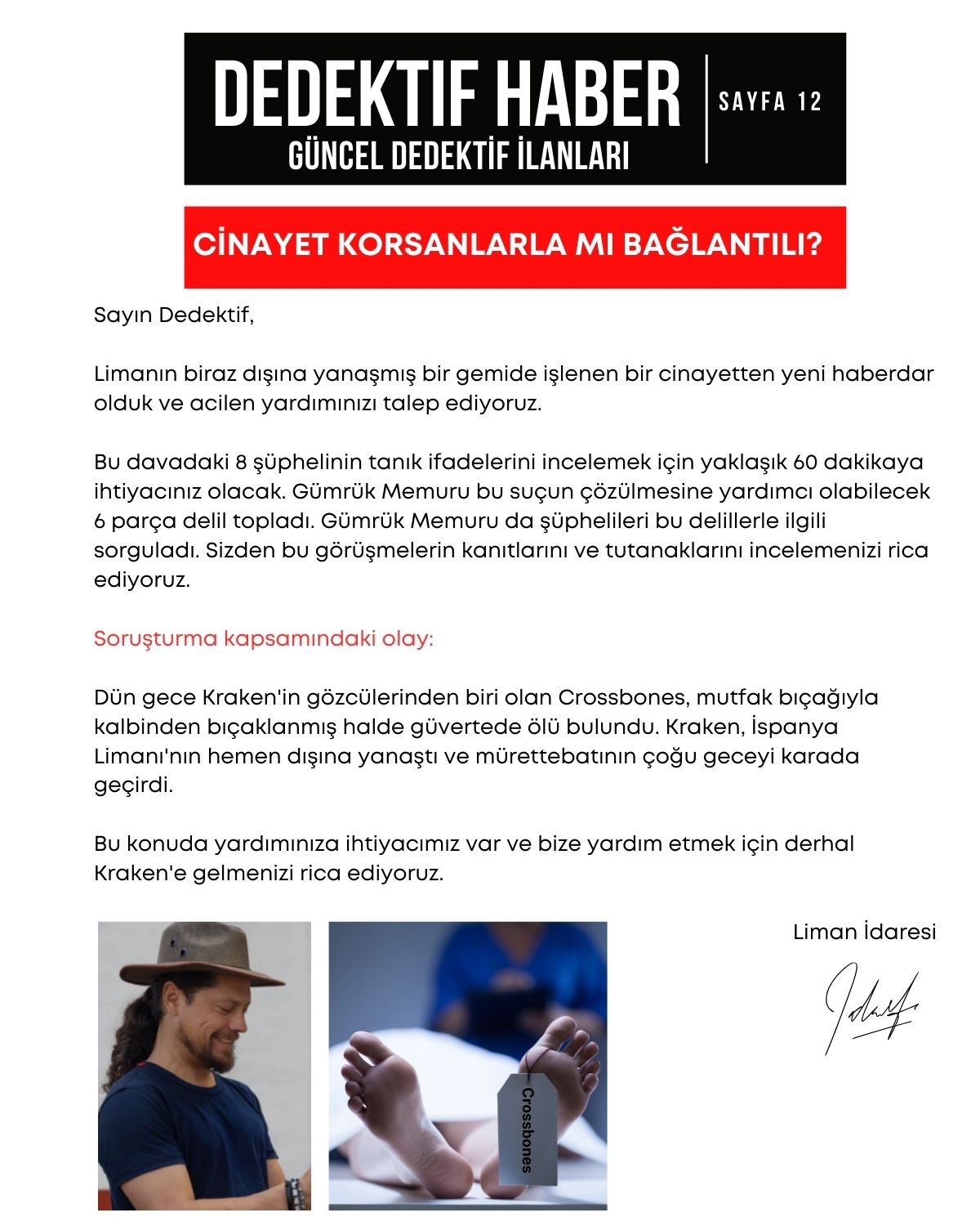 Anında İndirilebilir | Yazdırılabilir PDF Dedektif Oyunu Gemi Cinayeti Davası