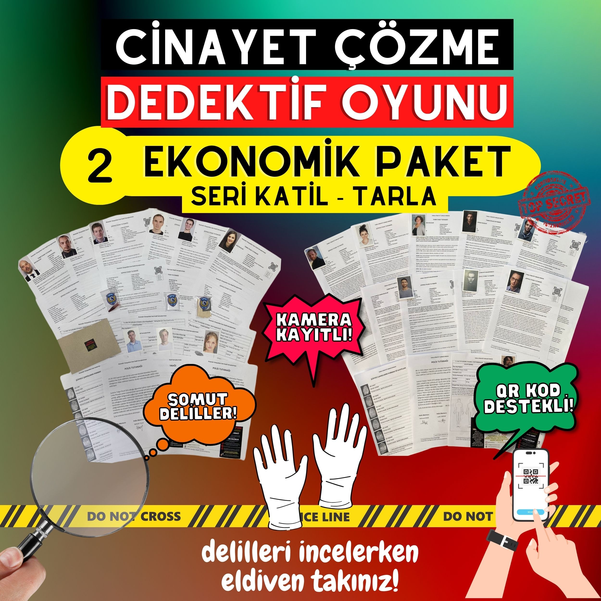 2'li Paket Cinayet Çözme Dedektiflik Oyunu  | Seri Katil ve Tarla Davası