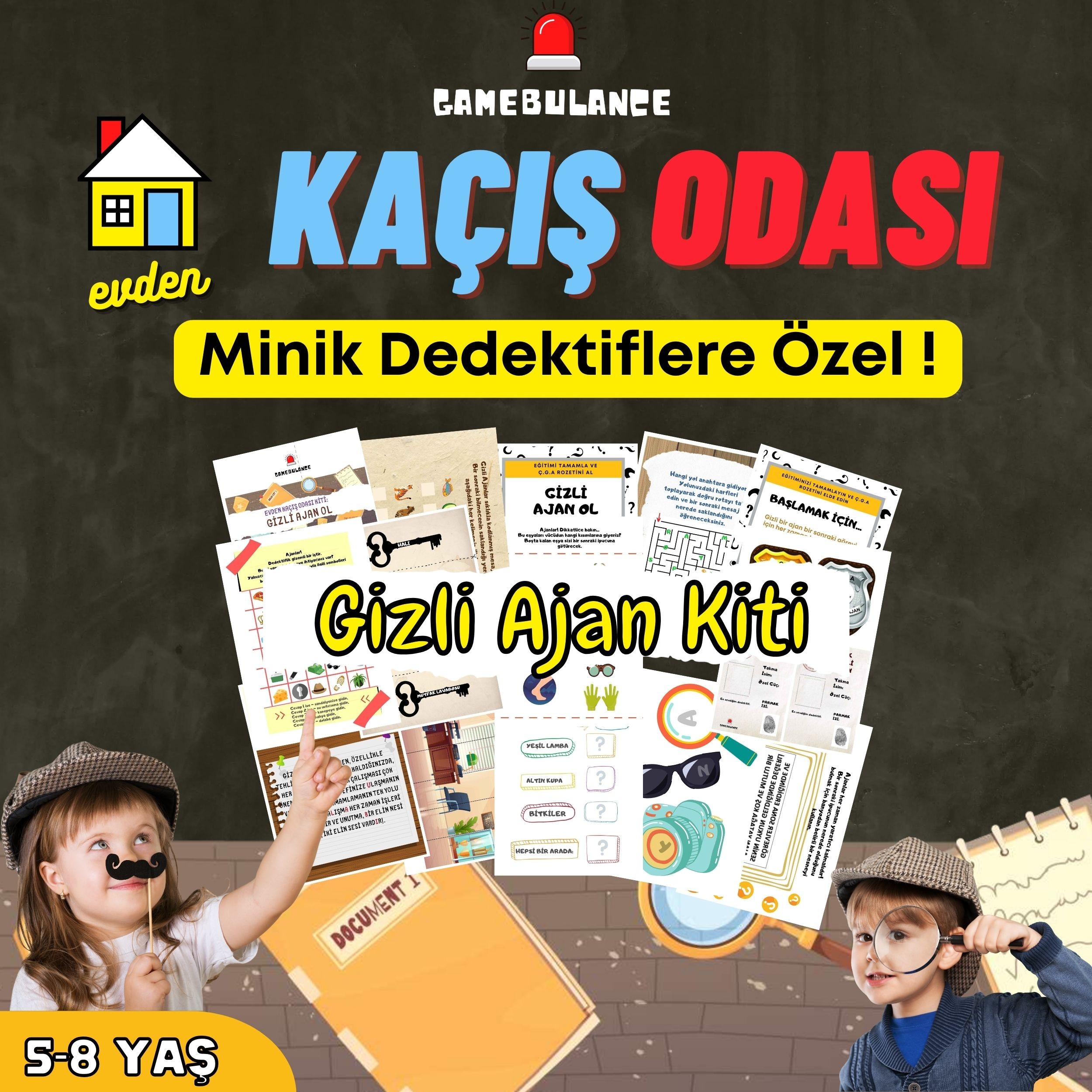 2'li Paket| Evden Kaçış Odası,Çocuklara Özel Çöpçü Avı Oyunu