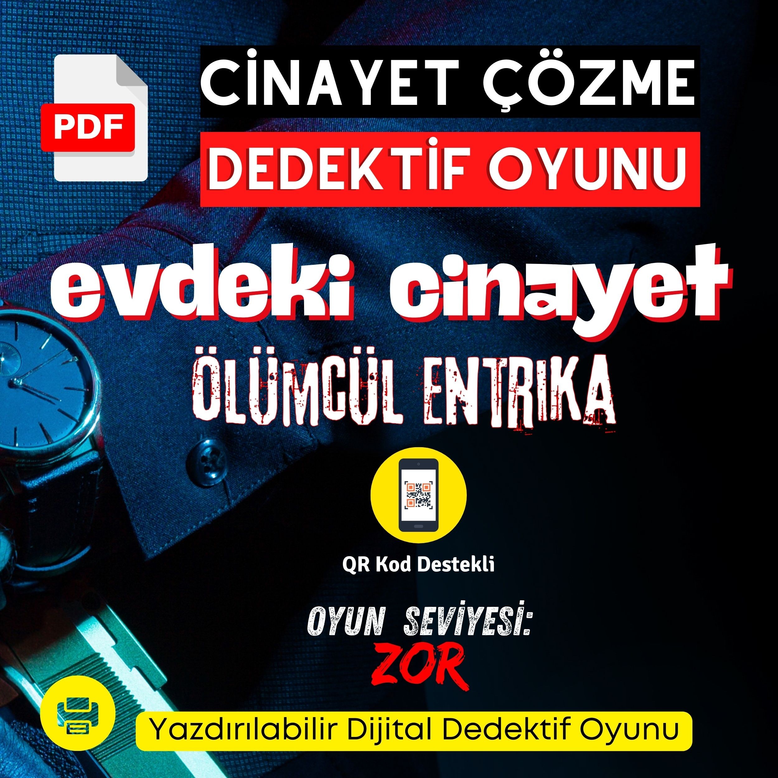 Anında İndirilebilir | Yazdırılabilir PDF Dedektif Oyunu Evdeki Cinayet Davası