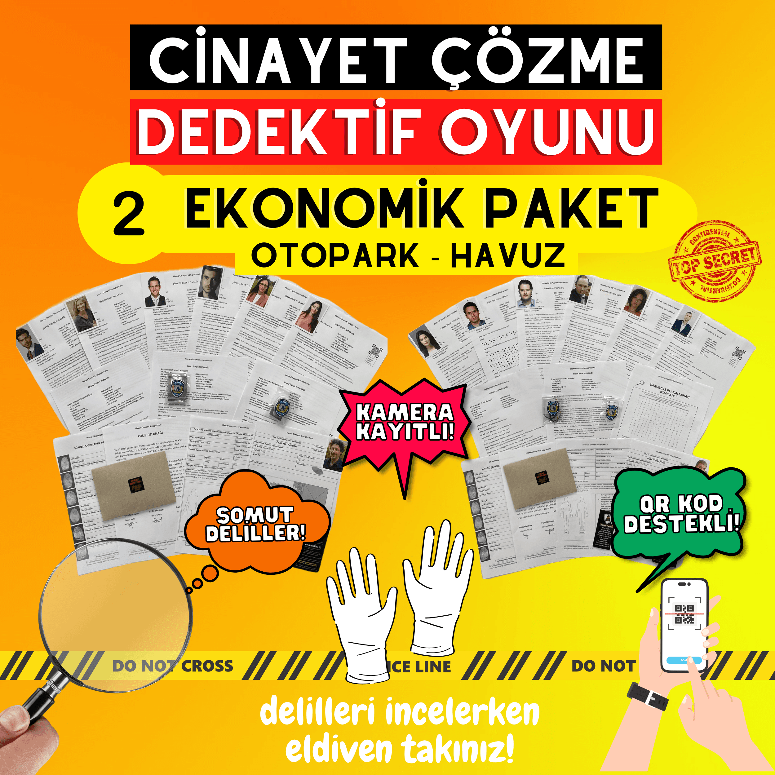 2'li Paket Cinayet Çözme Dedektiflik Oyunu  | Otopark ve Havuz Davası