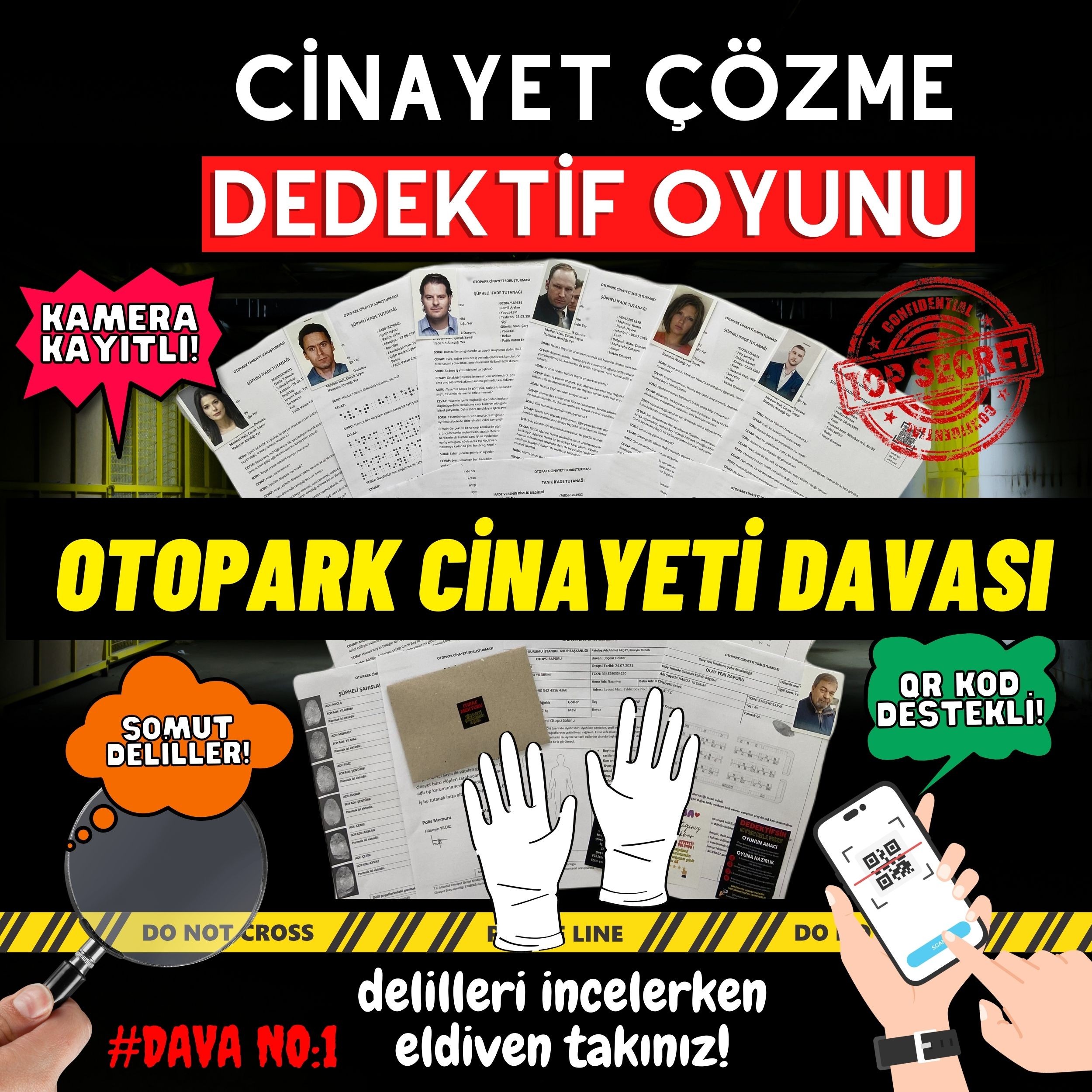 Otopark Davası Dedektif Oyunu | Dedektiflik Kutu Oyunu,Katil Kim Oyunu