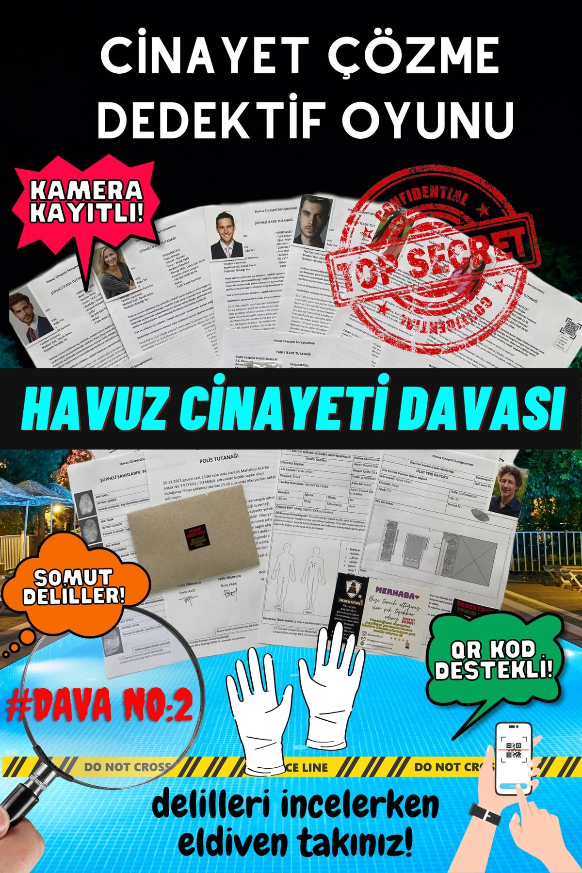 6'lı Ekonomik Paket Cinayet Çözme Dedektiflik Oyunu | Çözülmemiş Davalar