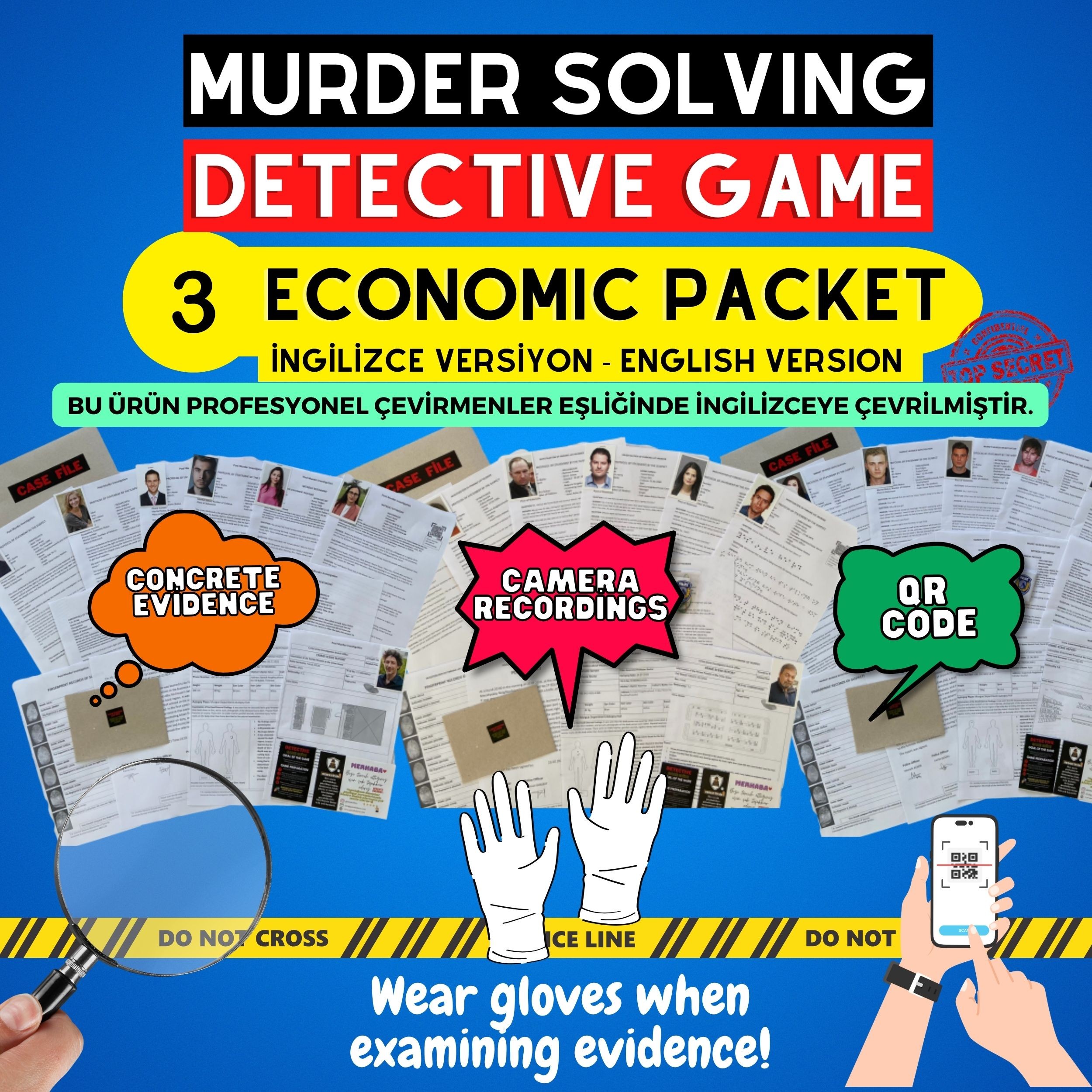 3 Packet Detective Games | Case File,Who Is The Killer | 3'lü İngilizce Dedektif Oyunu