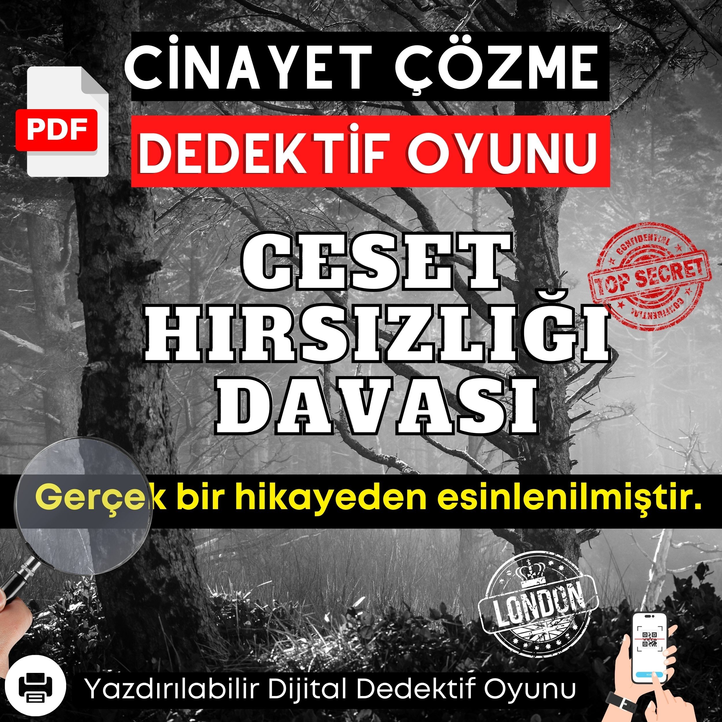 Anında İndirilebilir | 8'li Ekonomik Paket Yazdırılabilir PDF Dedektif Oyunu