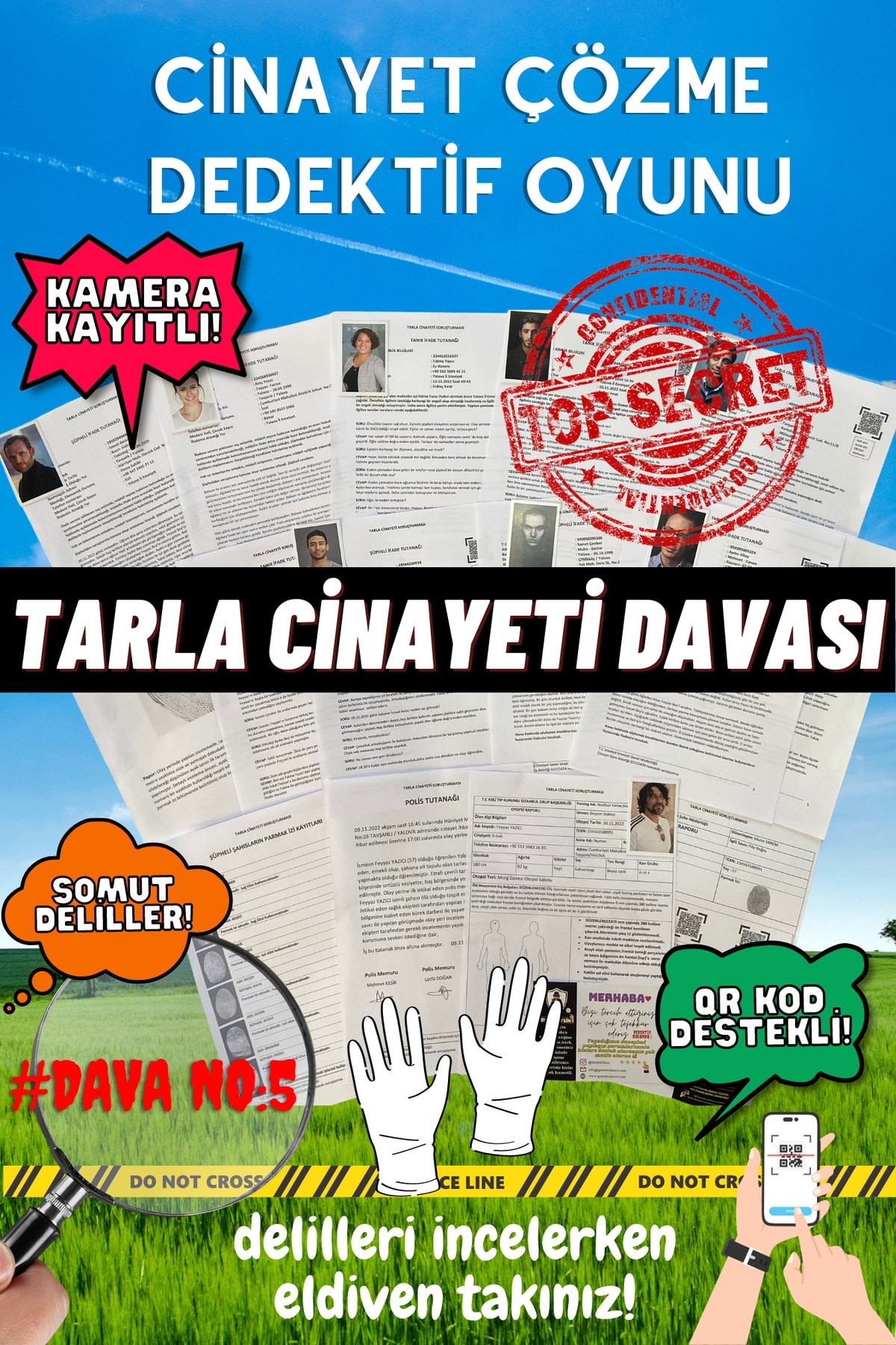 6'lı Ekonomik Paket Cinayet Çözme Dedektiflik Oyunu | Çözülmemiş Davalar