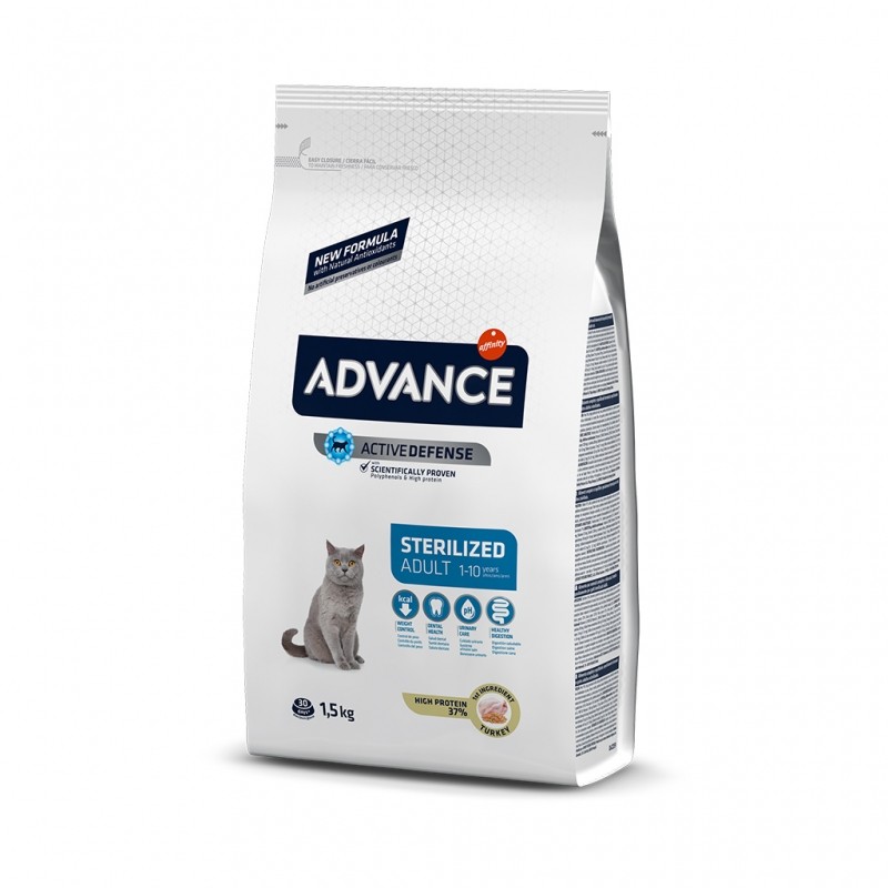 Advance Cat Sterilized Turkey, Hindili Kısırlaştırılmış Yetişkin Kedi Maması 1,5 Kg