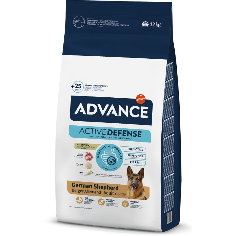 Advance Dog German Shepherd, Alman Kurtları için Yetişkin Köpek Maması 12 Kg