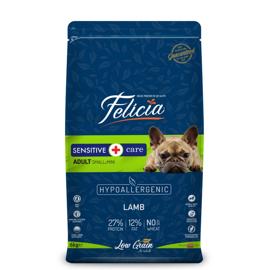 Felicia Yetişkin Kuzulu Small/Mini Az Tahıllı HypoAllergenic Köpek Maması 6 Kg