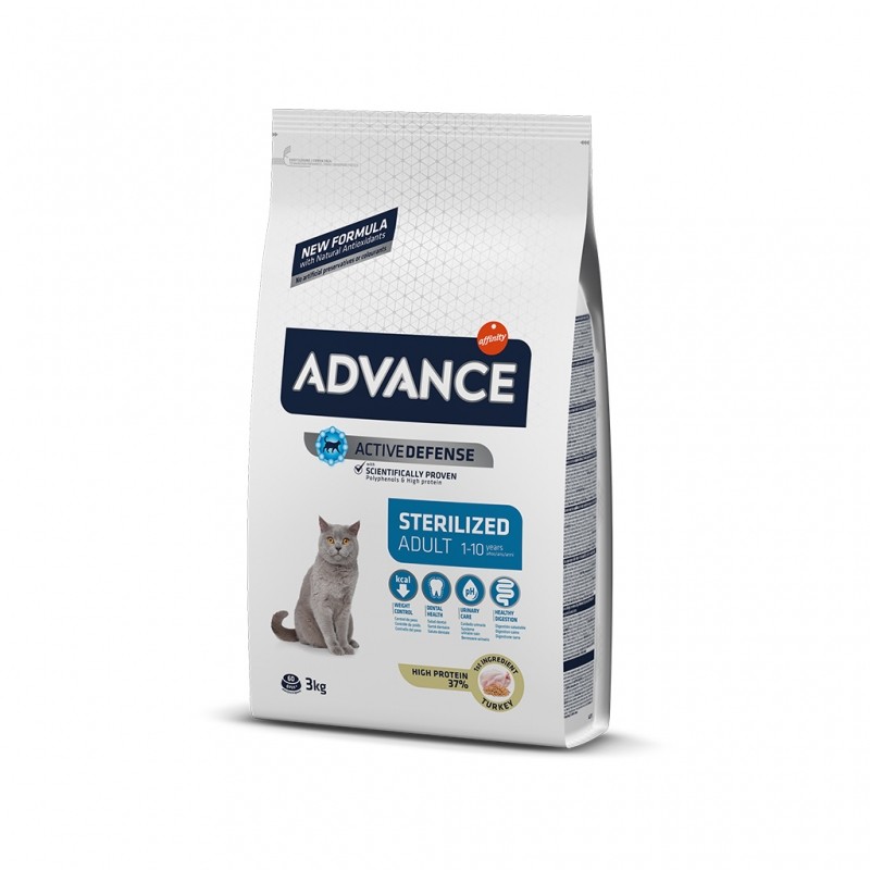 Advance Cat Sterilized Turkey, Hindili Kısırlaştırılmış Yetişkin Kedi Maması 3 Kg