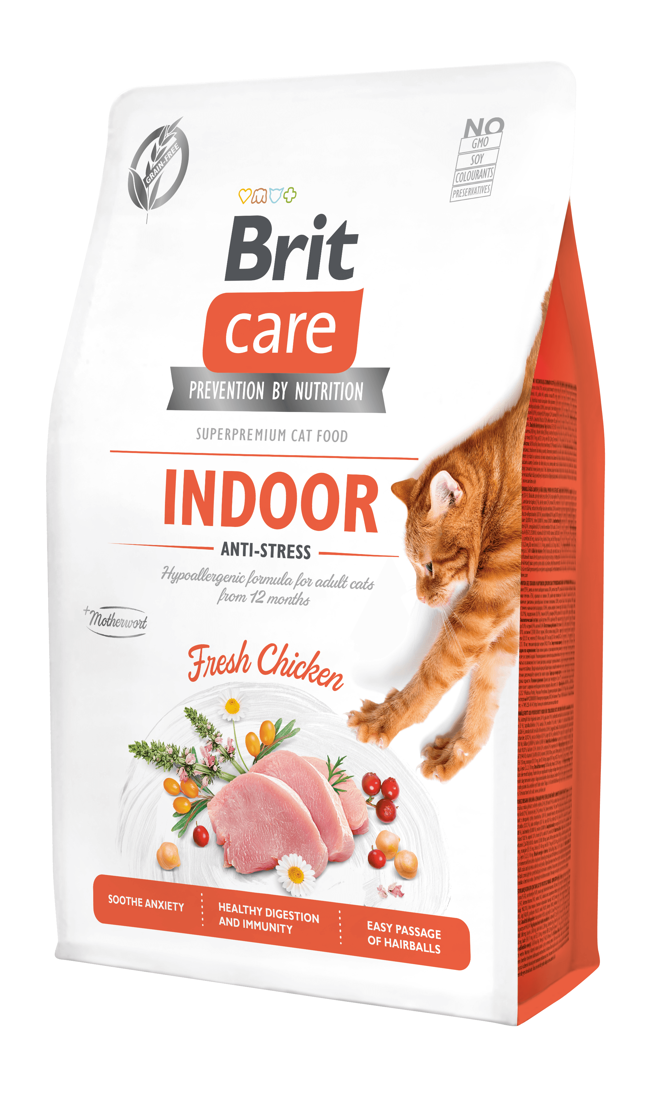 Brit Care Indoor Anti-Stress Kuru Kedi Maması, Tavuklu, Tahılsız, 2 Kg