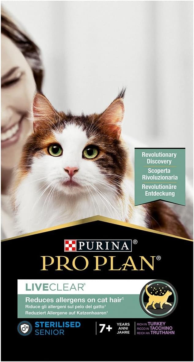 Pro Plan Liveclear Sterilised 7+ Turkey, Hindili Alerjen Azaltan Kısırlaştırılmış Yaşlı Kedi Maması 1,4 Kg