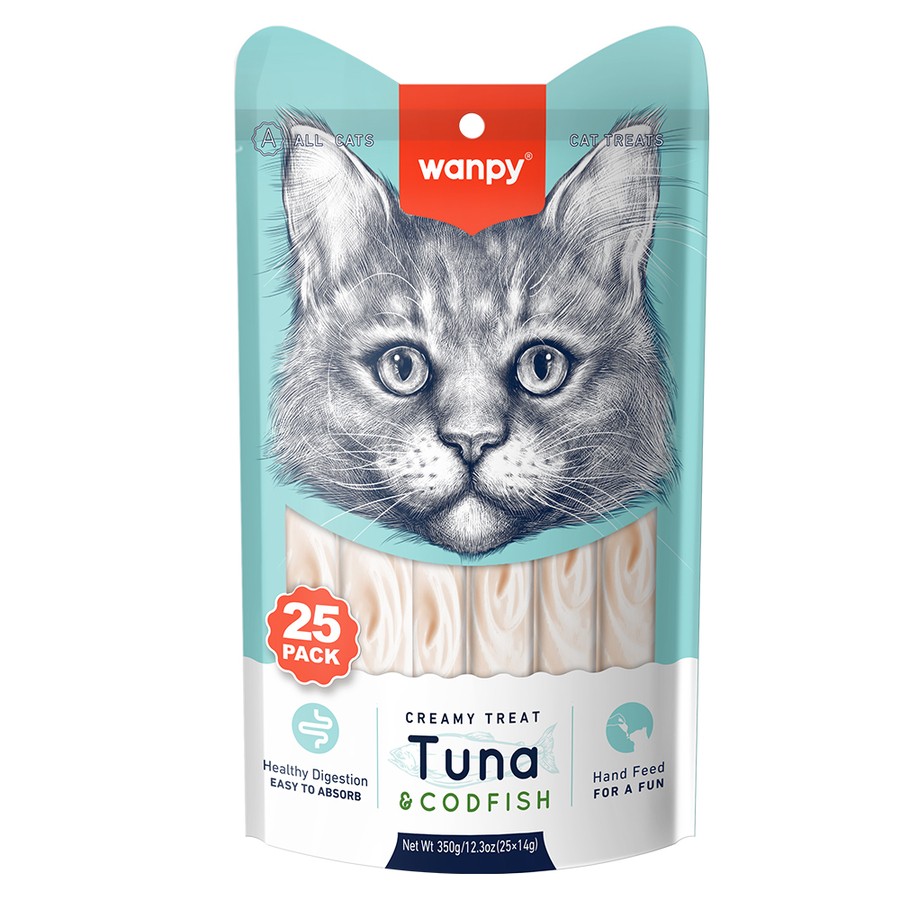 Wanpy Ton&Morina Balıklı Krema Kedi Ödülü 25x14 G