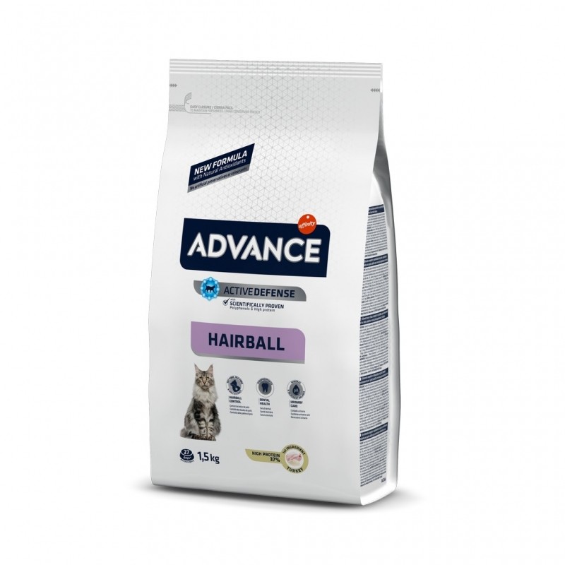 Advance Cat Sterilized Hairball Turkey & Rice, Hindili Tüy Yumağı için, Kısırlaştırılmış Kedi Maması 1,5 Kg