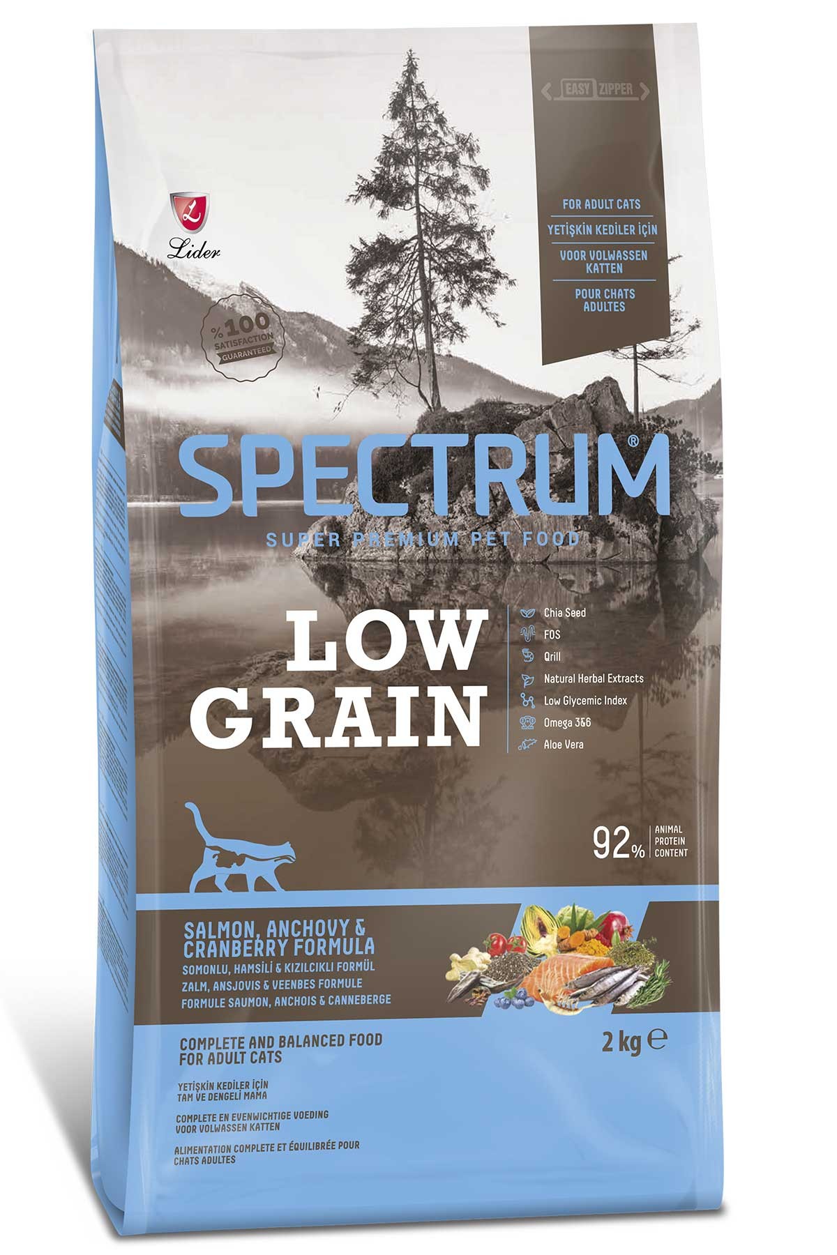 Spectrum Low Grain Somon&Hamsili Yetişkin Kedi Kuru Maması 2 Kg