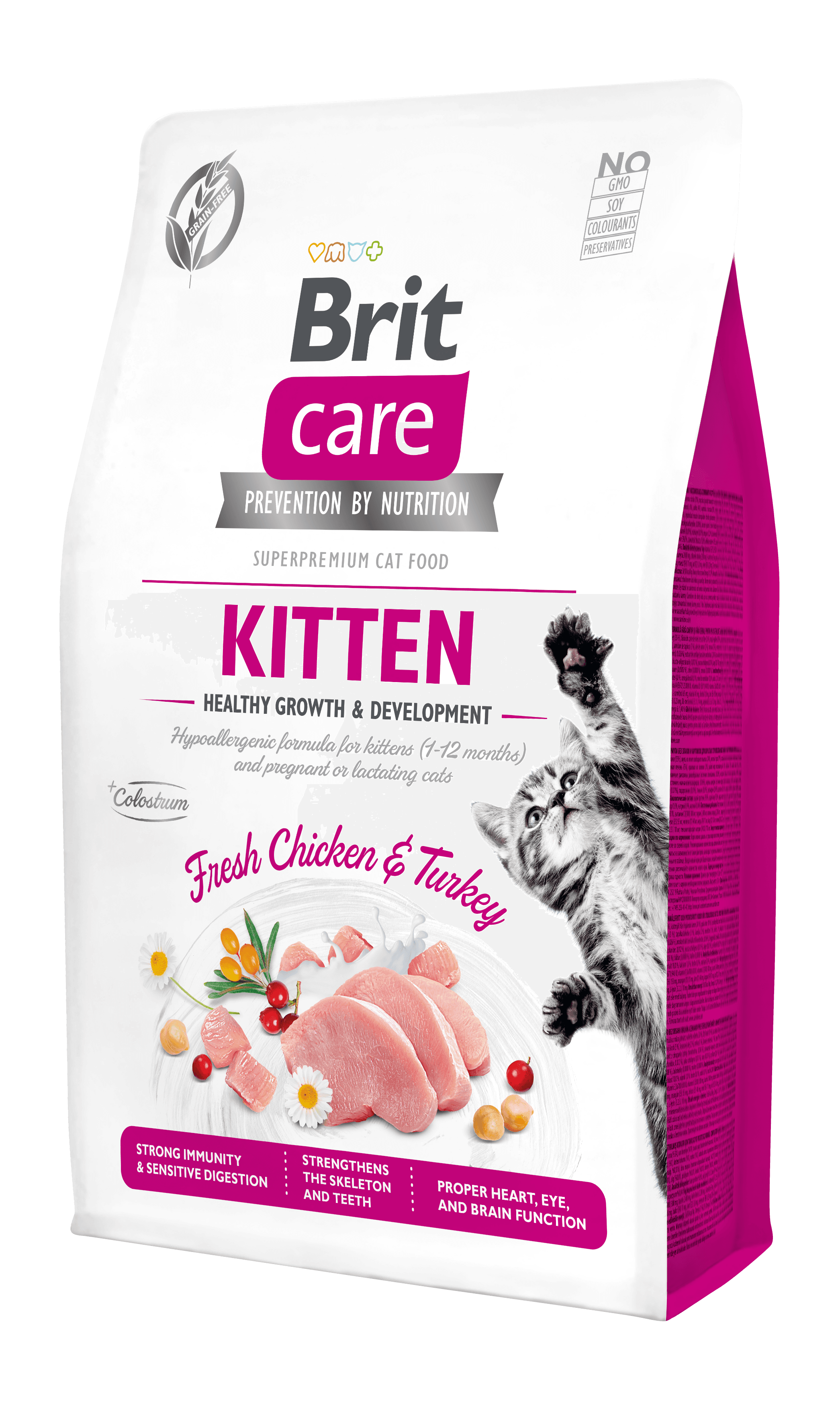 Brit Care Kuru Kedi Maması, Tavuk ve Hindili, Tahılsız, Yavru Kedi, Sağlıklı Büyüme ve Gelişim, 2 Kg