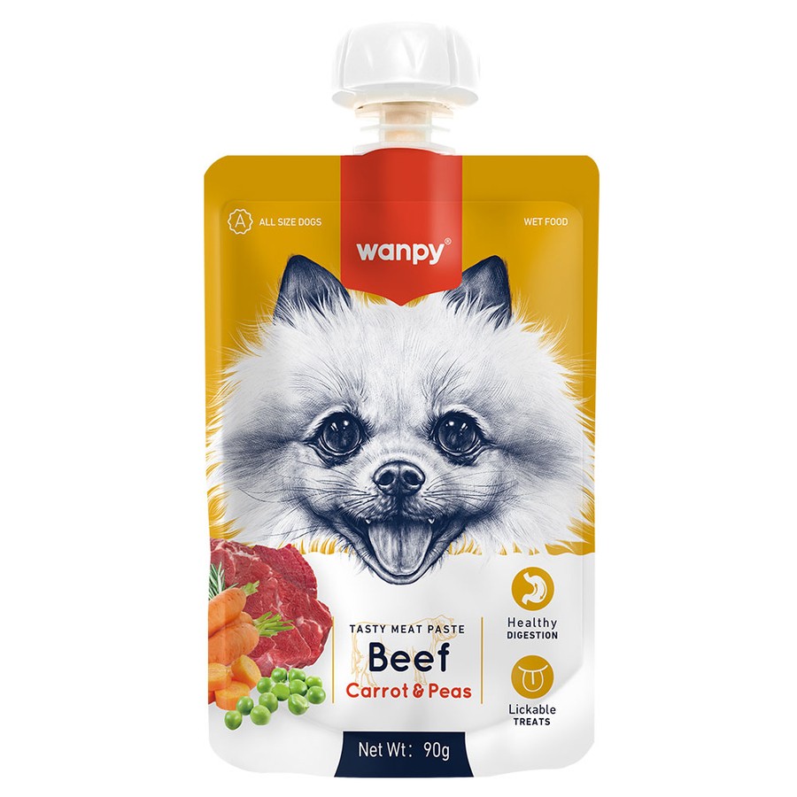 Wanpy Taze Sığır Etli&Havuçlu Köpek Et Ezmesi 90 G