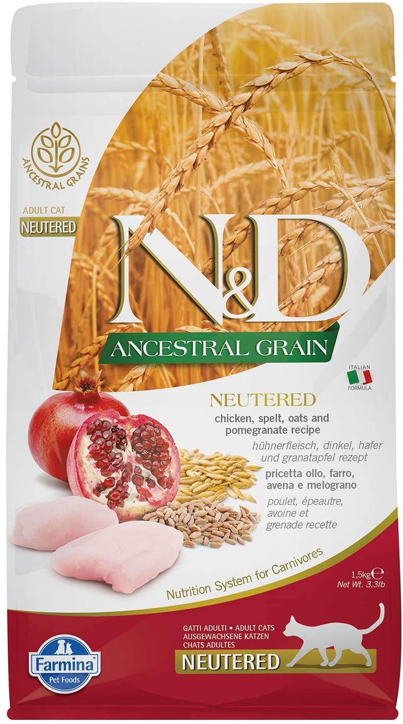 N&D Ancestral Grain Tavuk Kısırlaştırılmış Yetişkin Kedi Maması, 5 Kg