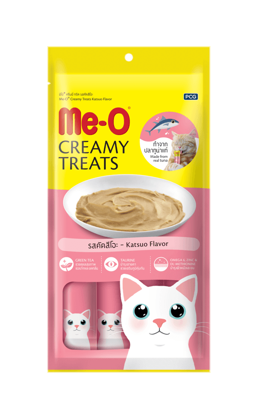 Me-O Creamy Çizgili Orkinos Balığı Lezzetli Kedi Ödülü 4x15G