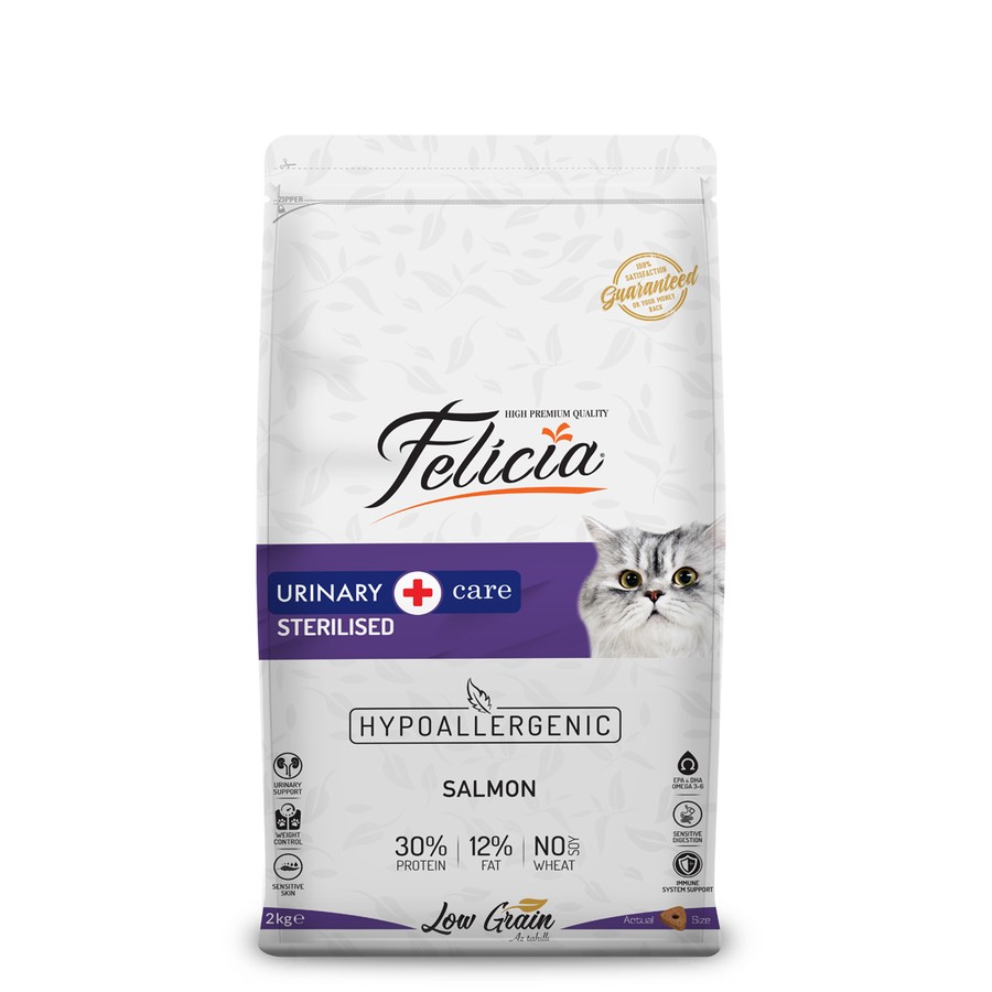 Felicia Sterilised Somonlu Az Tahıllı HypoAllergenic Kısırlaştırılmış Kedi Maması 2 Kg