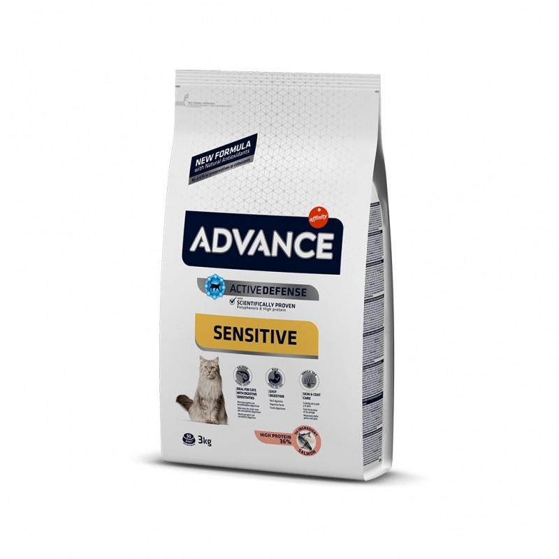 Advance Cat Adult Salmon Sensitive, Somonlu Hassas Yetişkin Kedi Maması 3 Kg