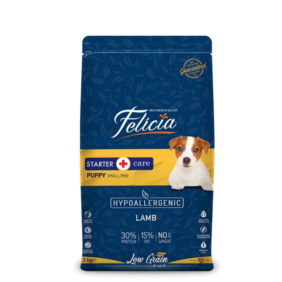 Felicia Yavru Kuzulu Small/Mini Az Tahıllı HypoAllergenic Köpek Maması 3 Kg