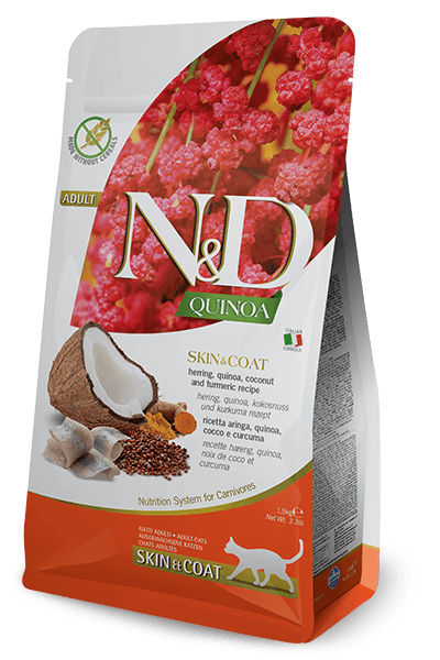 N&D Quinoa Tahılsız Skin & Coat Ringa Balığı Kedi Maması, 1,5 Kg