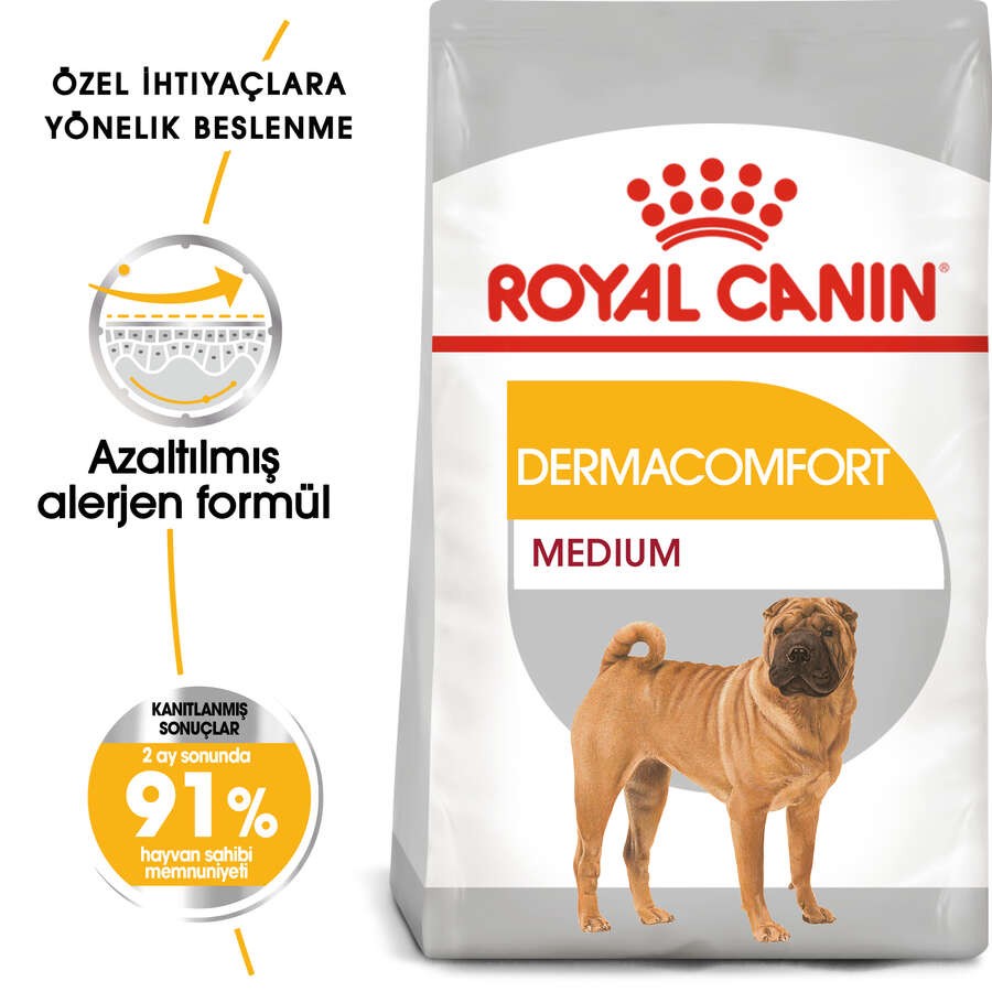Royal Canin Medium Dermacomfort Deri Sağlığı İçin Yetişkin Köpek Maması, 12 Kg