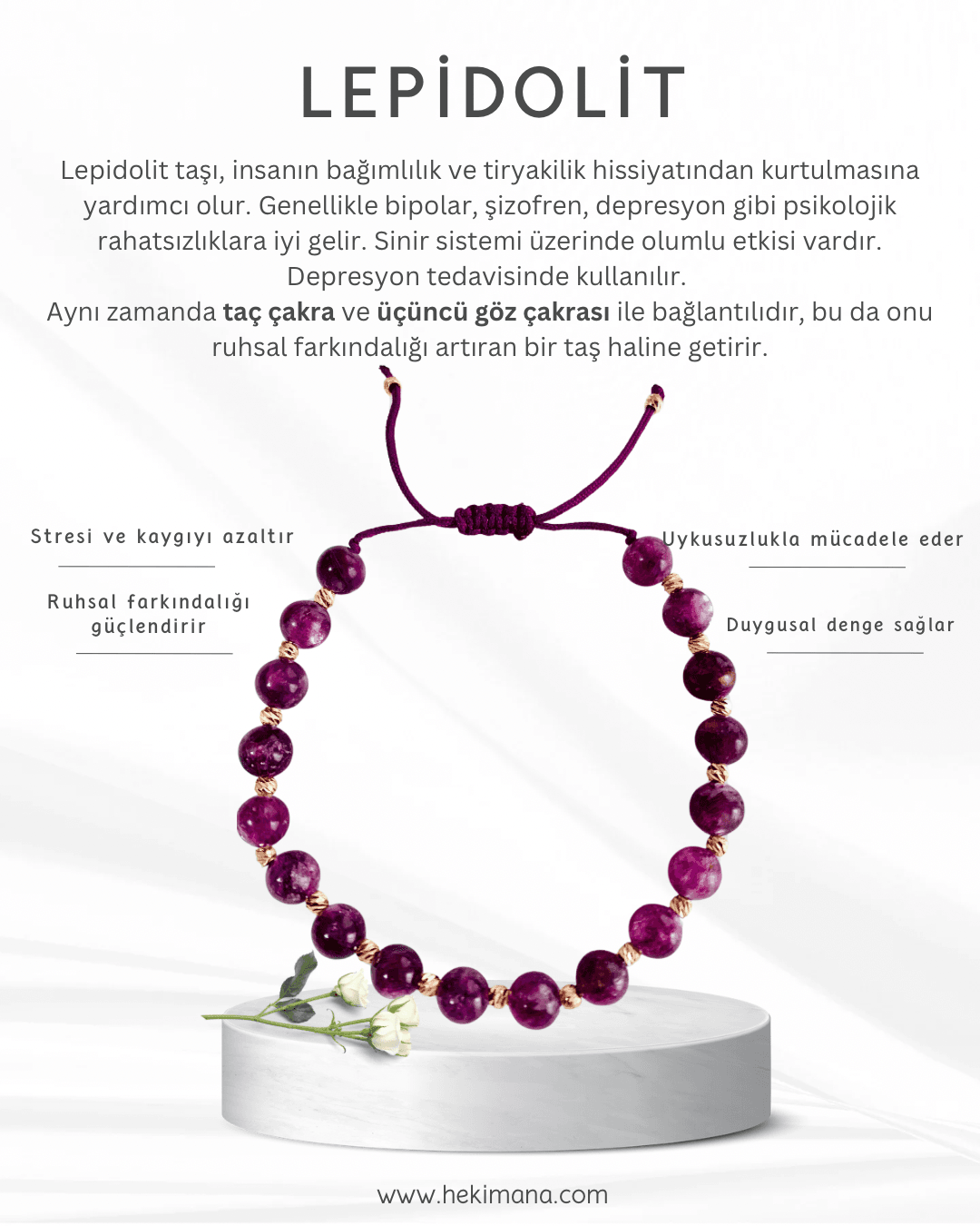 Lepidolit Bileklik