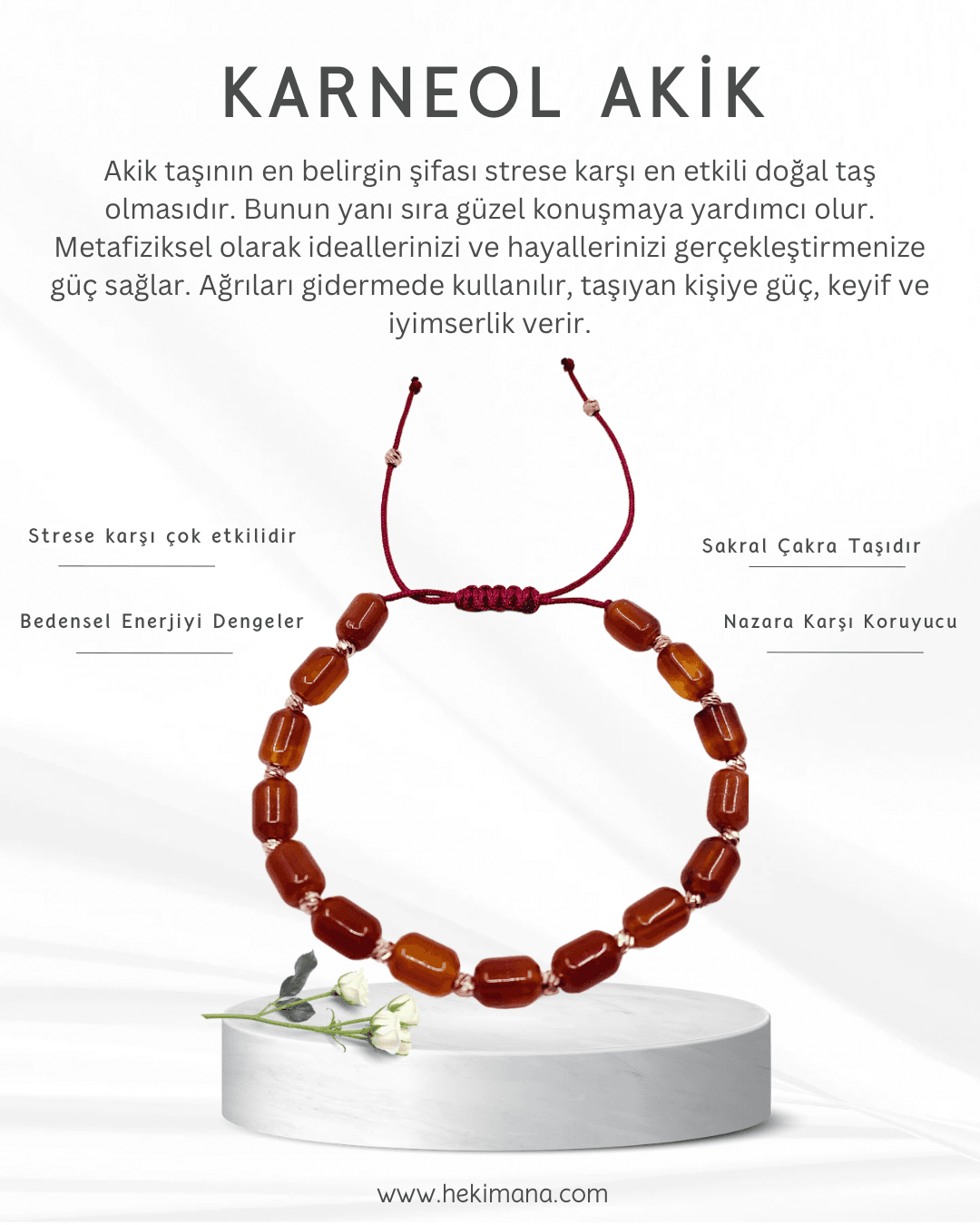 Karneol Akik Bileklik