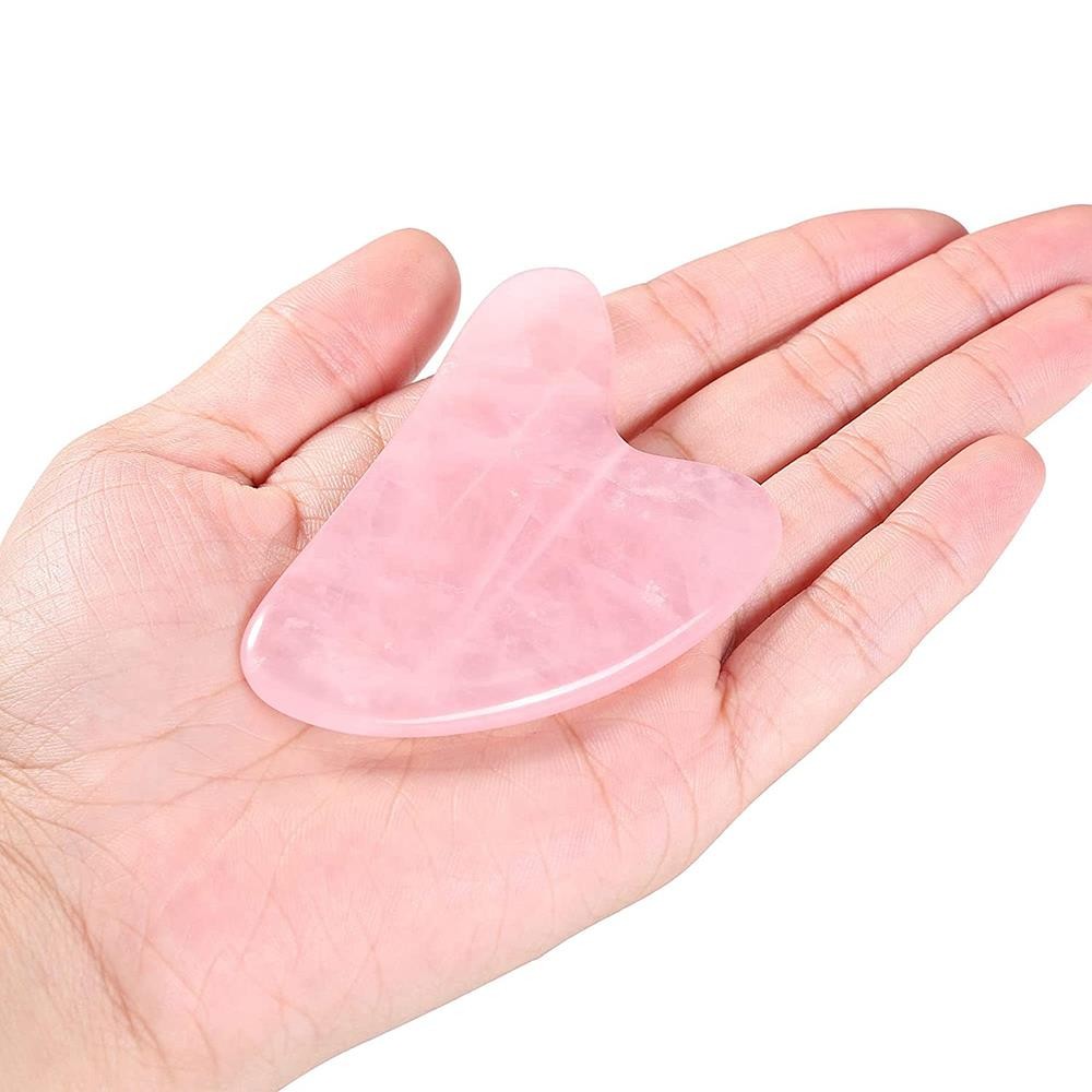 Pembe Kuvars Gua Sha Yüz Masaj Taşı