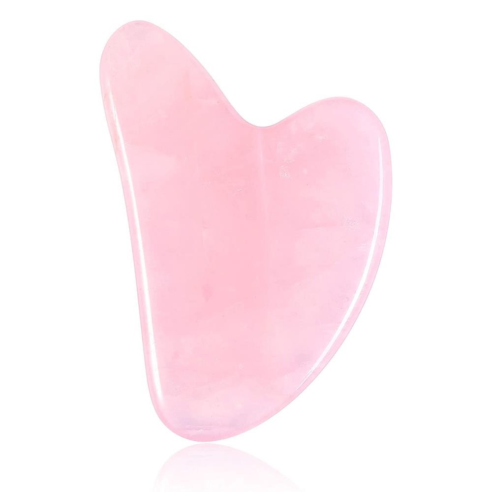 Pembe Kuvars Gua Sha Yüz Masaj Taşı