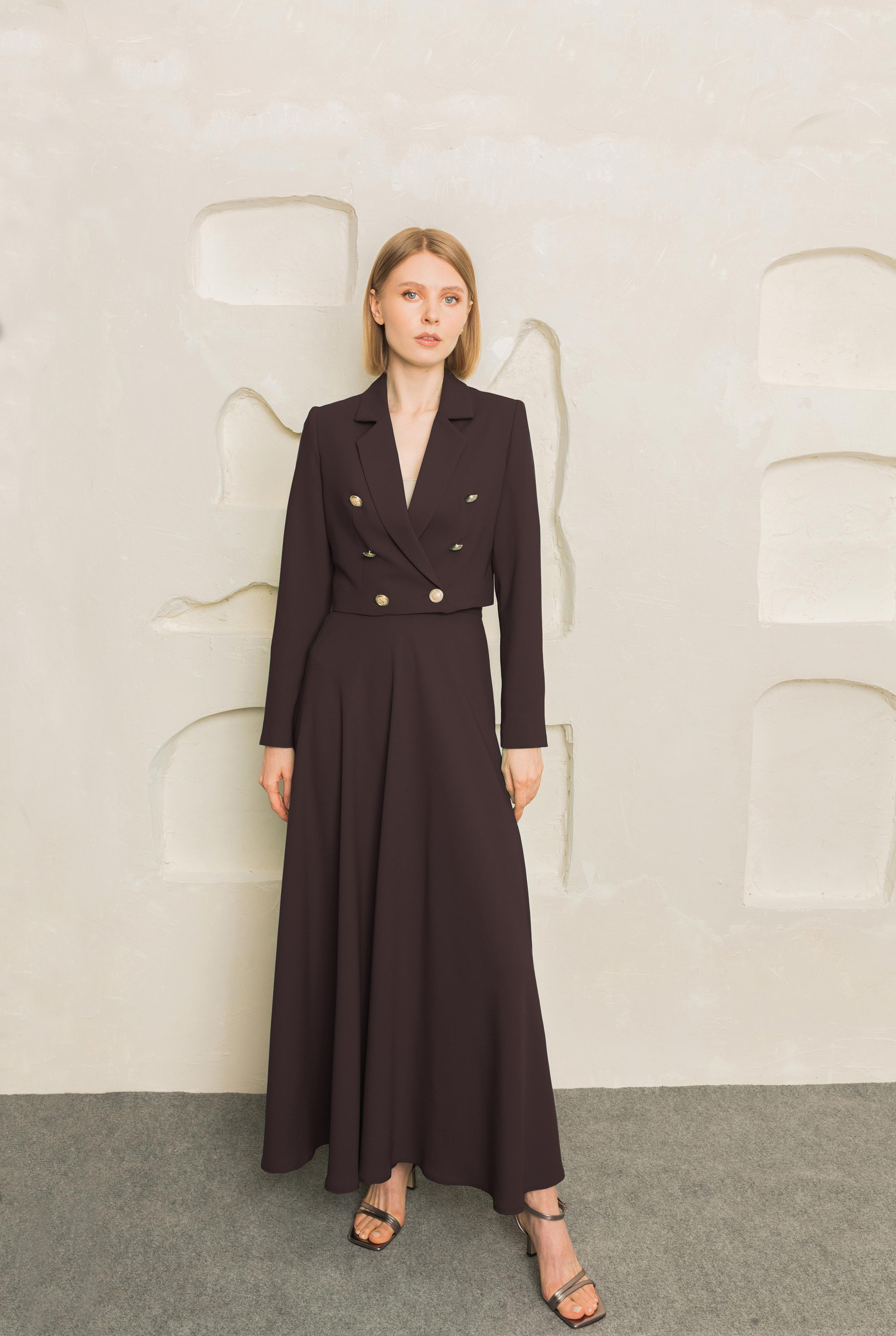 Etek Ceket Takım Kahve