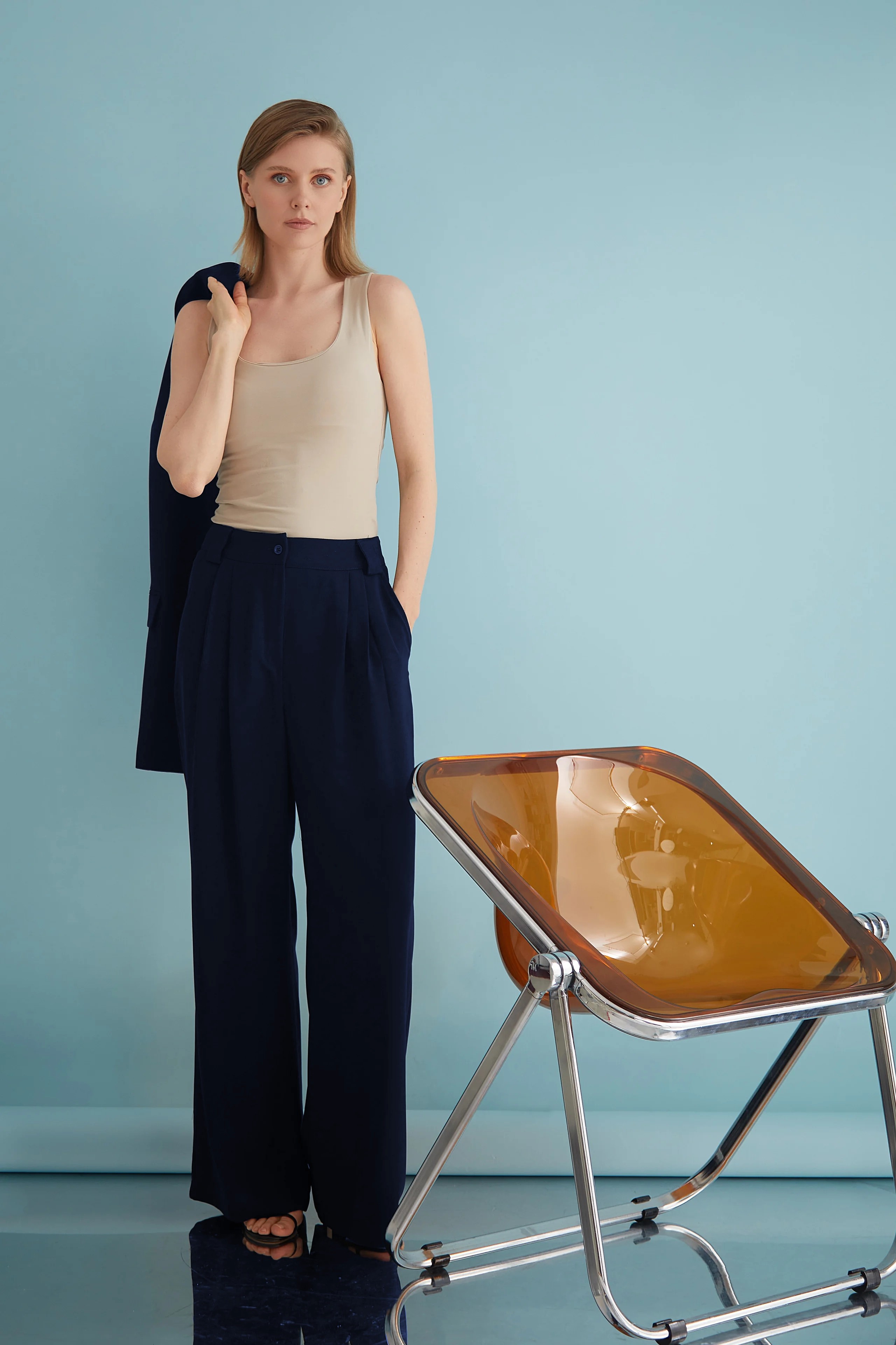Palazzo Pants Navy Blue