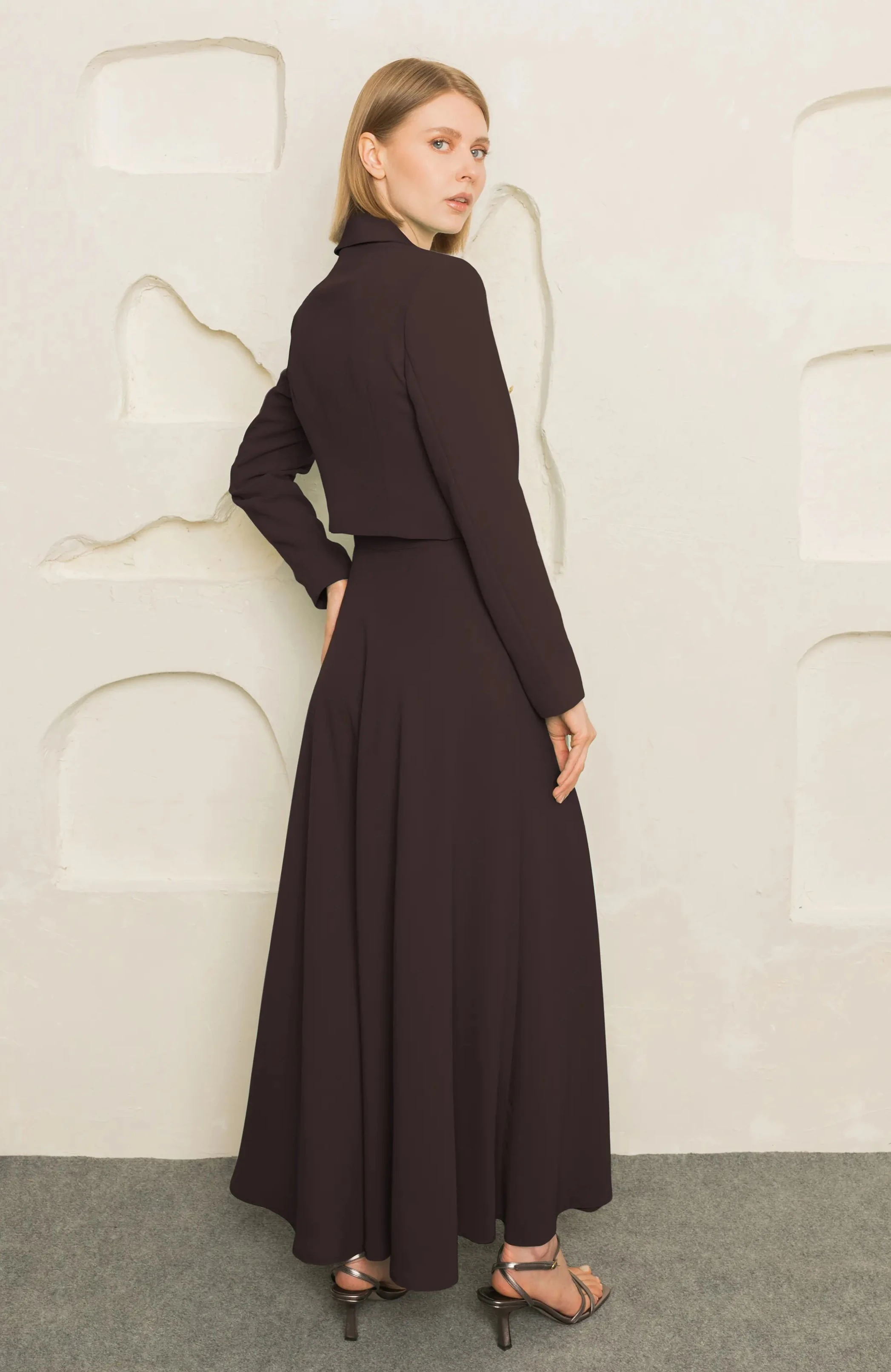 Etek Ceket Takım Kahve