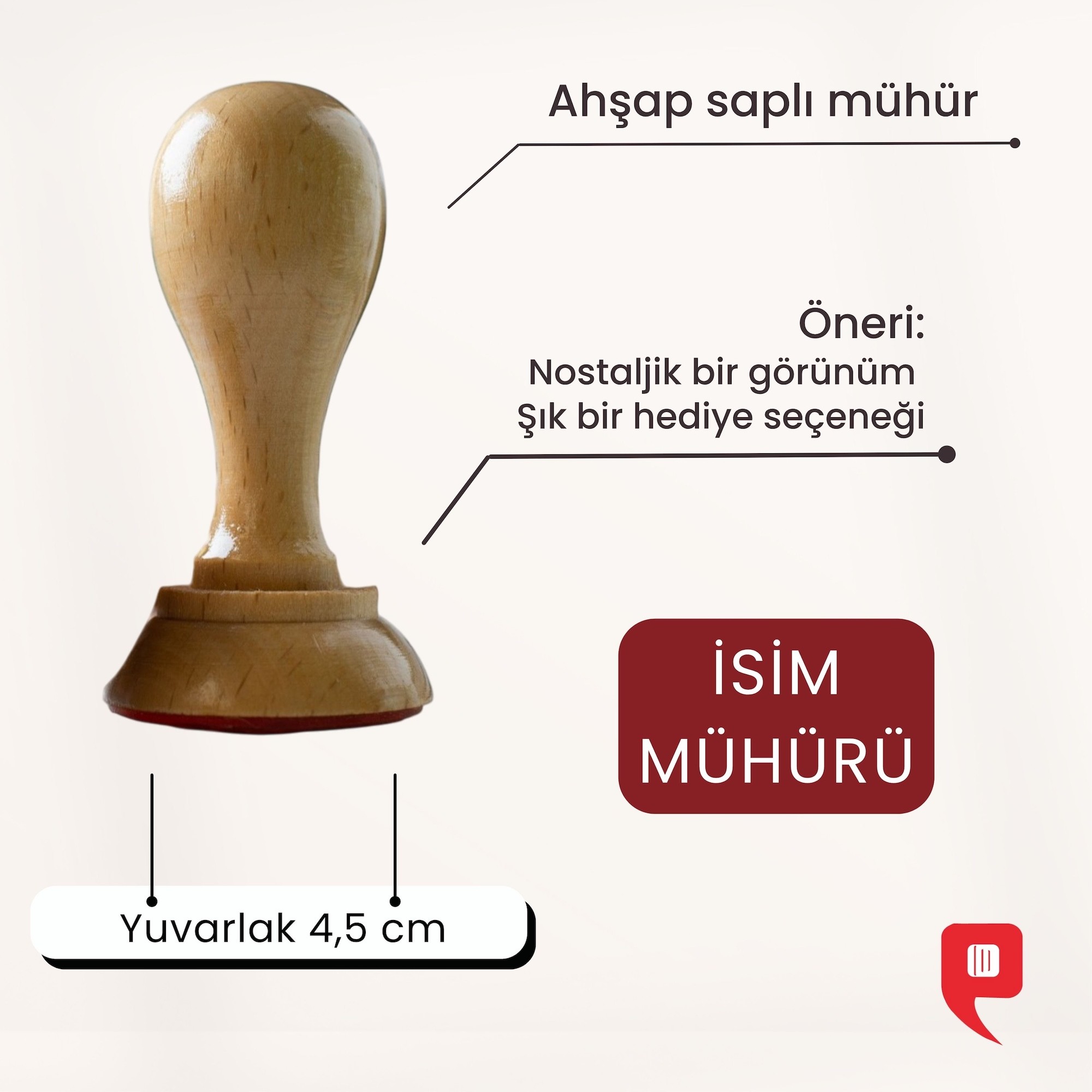 İsim Kaşesi - Ahşap mühür