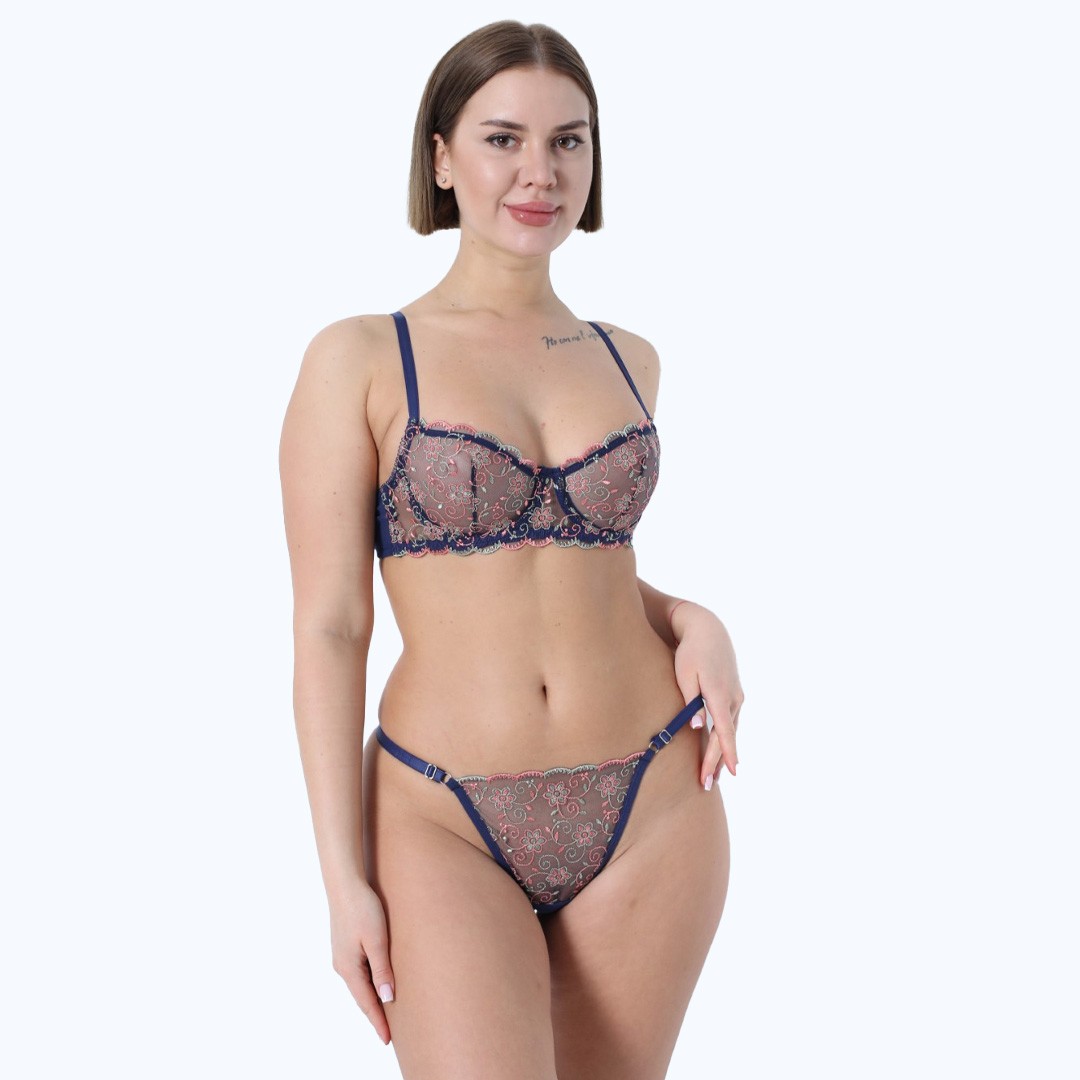Set de lingerie sexy avec Détails Brodés - Blue Majorelle image