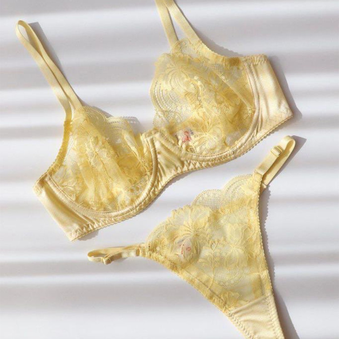 Ensemble Dentelle Soleil - Jaune Pastel