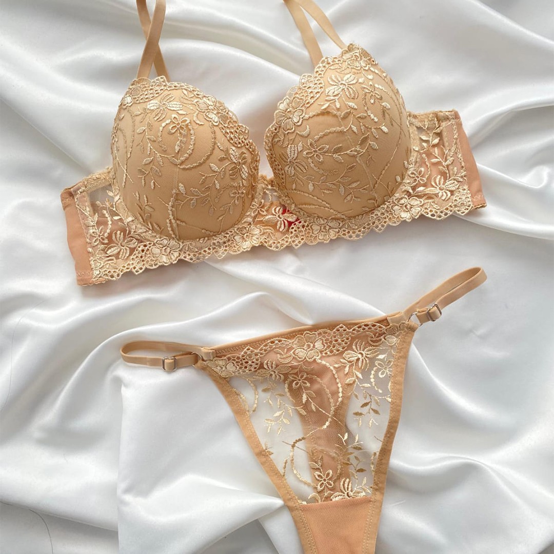 Soutien-Gorge Push-Up et String Ultra Confortable - Desert Sand image