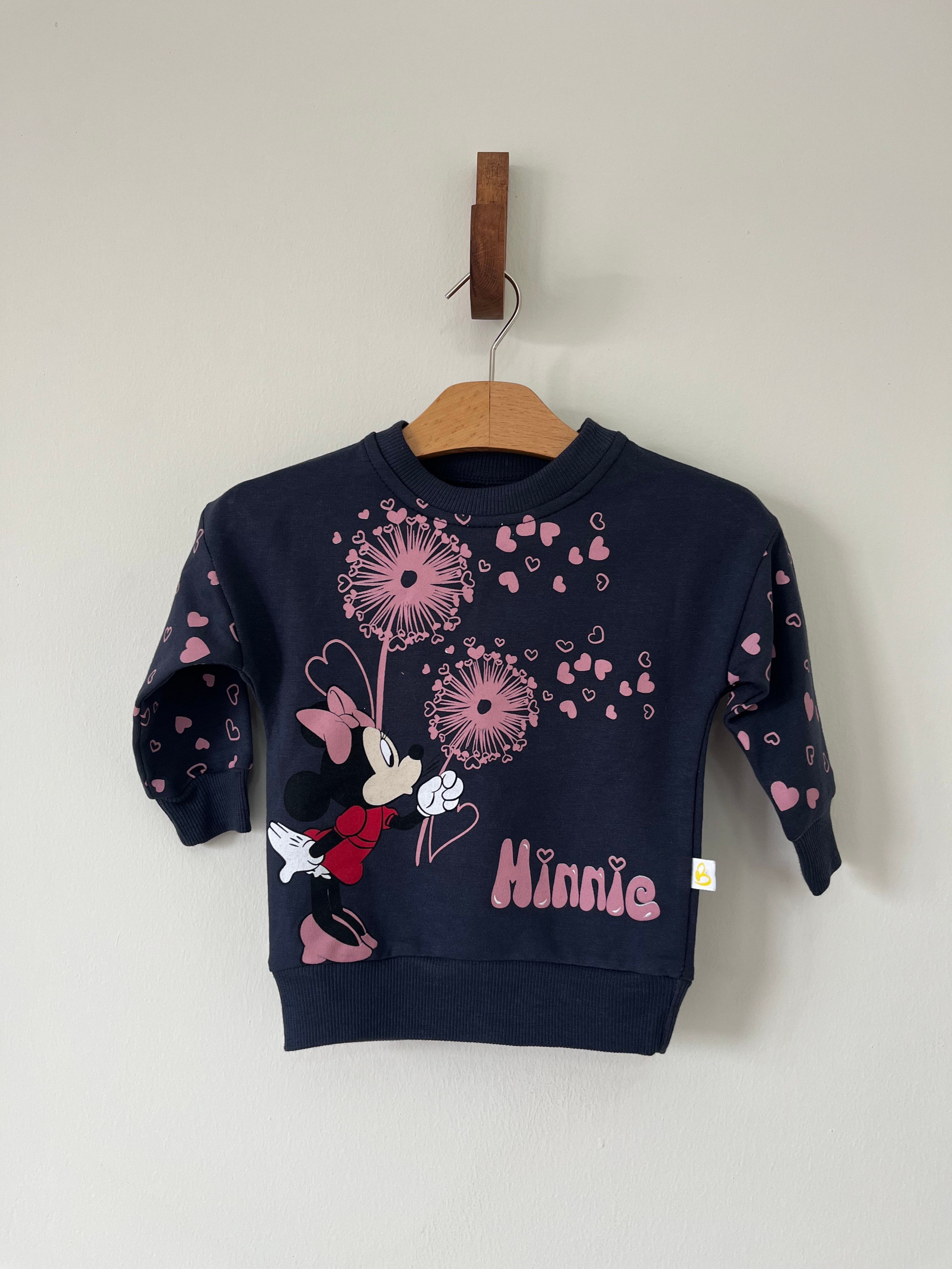 Minnie Baskılı Pamuklu Kız Çocuk 2'li Takım