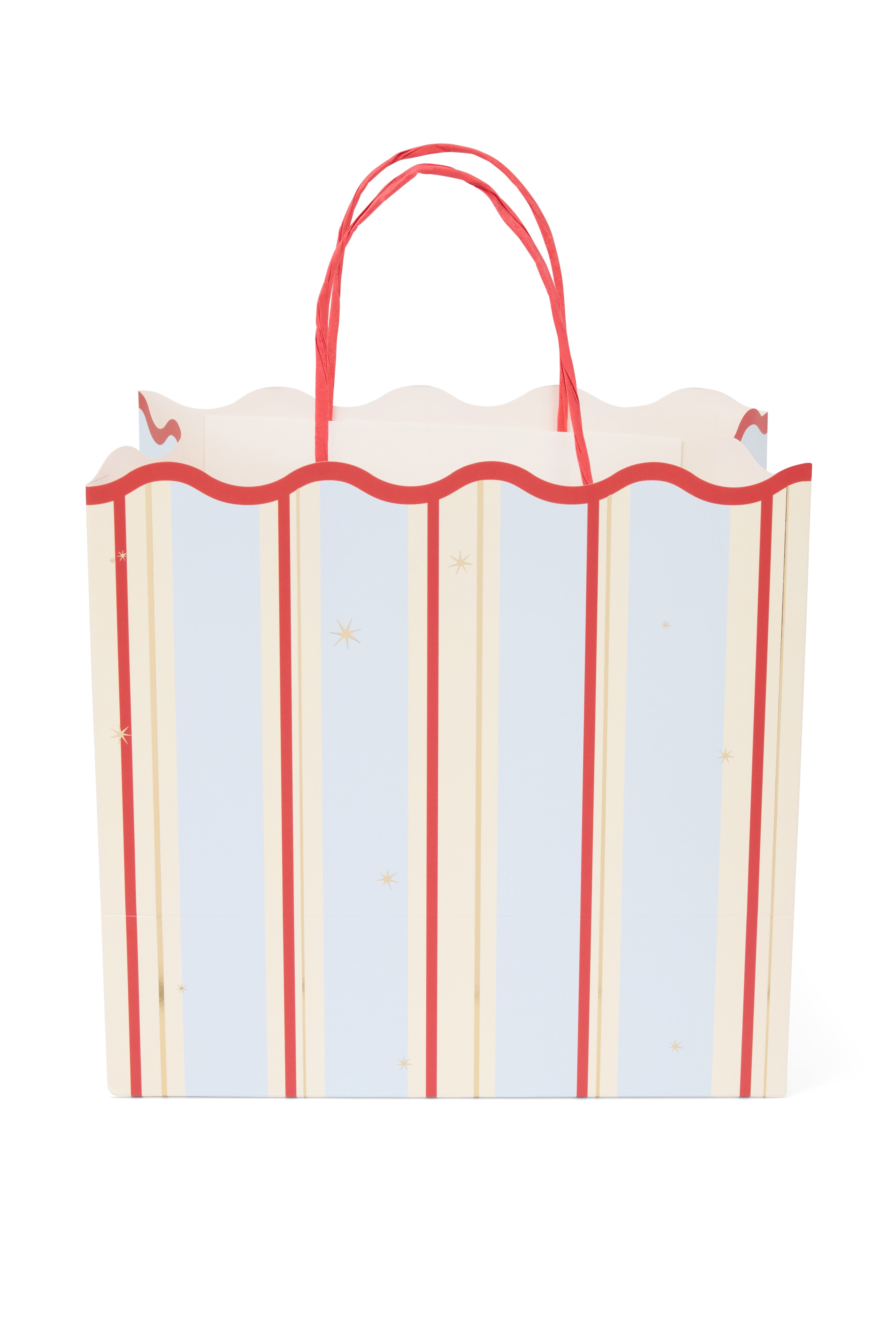 MAVİ VE KIRMIZI ÇİZGİLİ 25X4X14 CM KARTON ÇANTA (5 ADET )