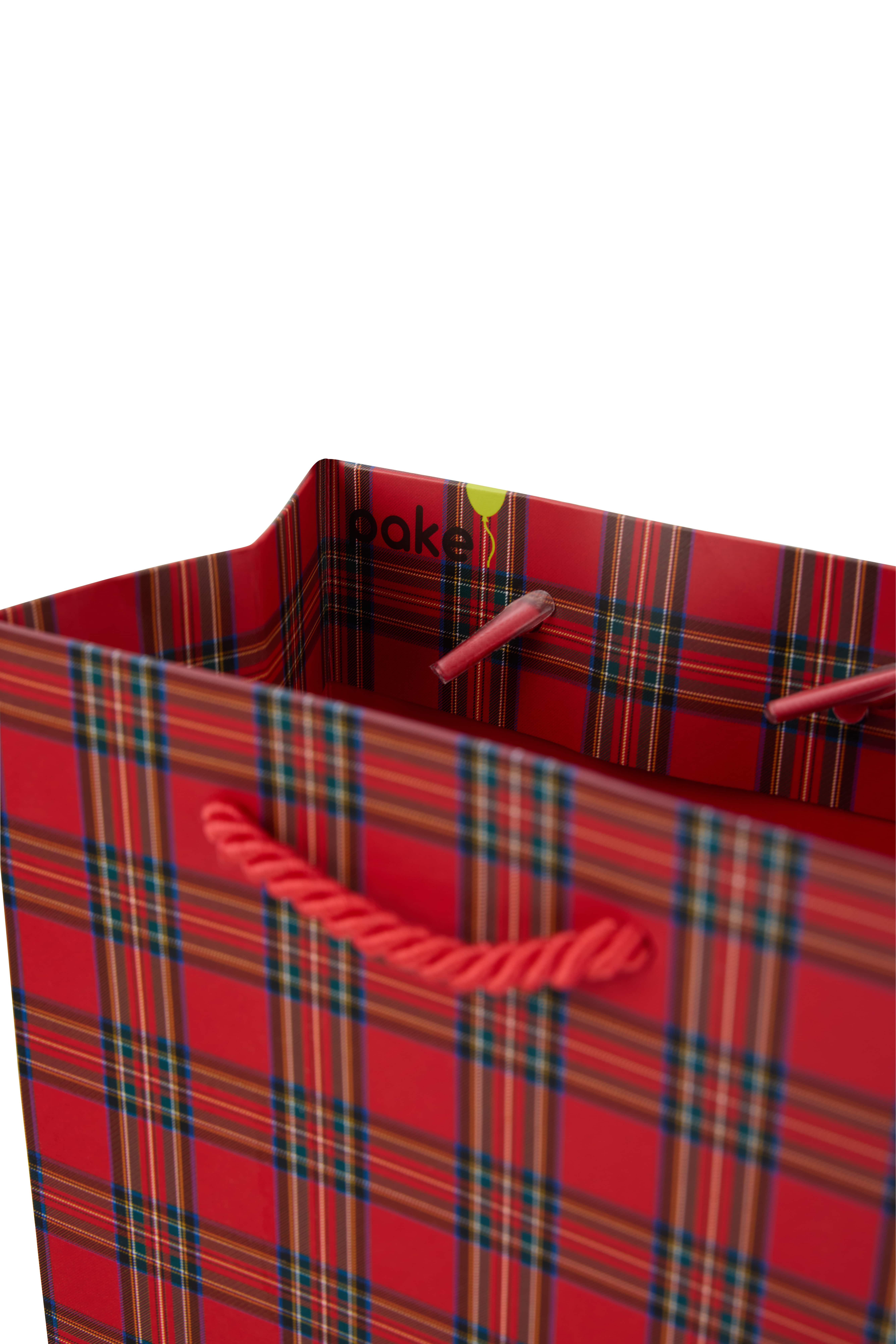 EKOSE DESEN ŞİŞE KARTON ÇANTASI (5 ADET )