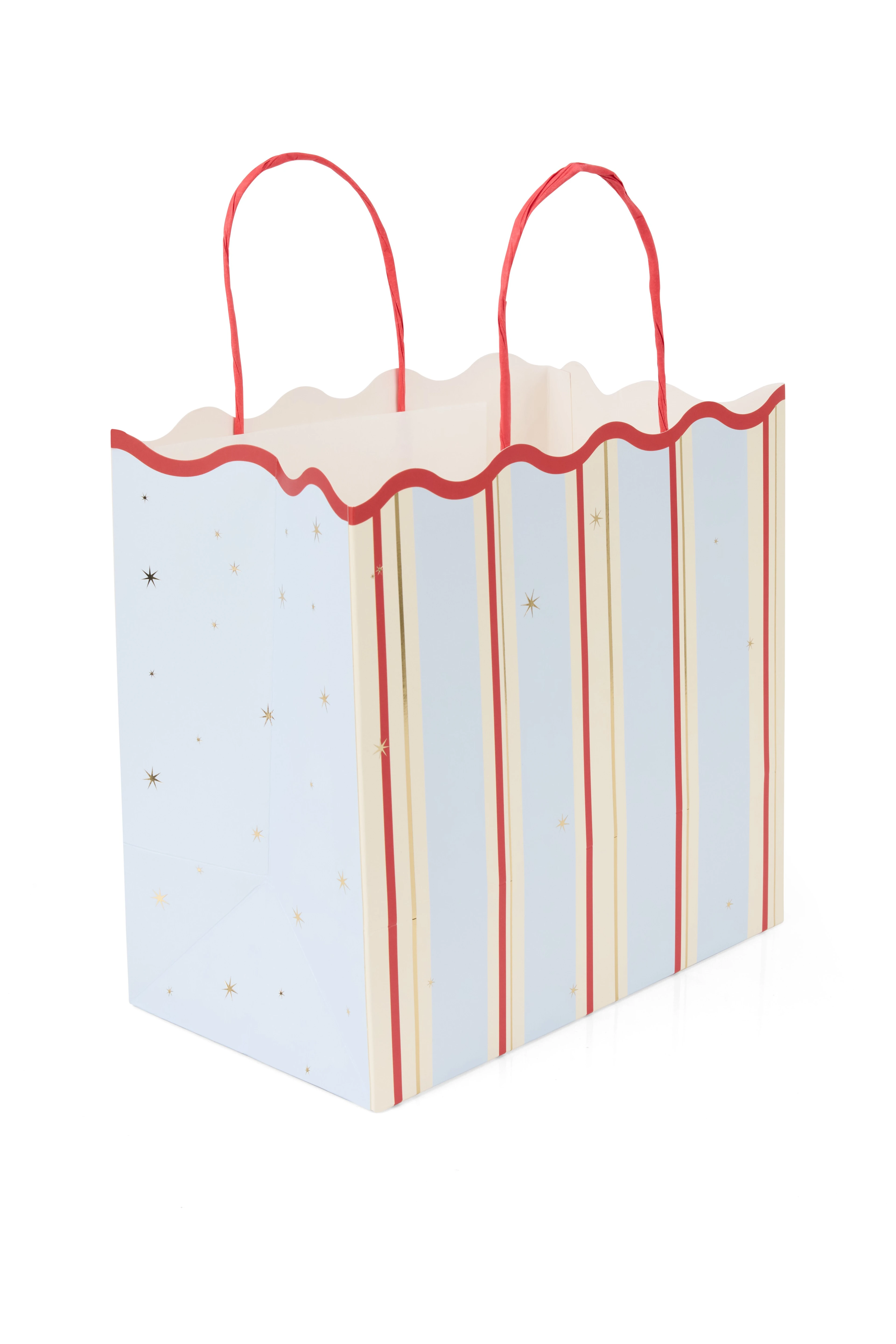 MAVİ VE KIRMIZI ÇİZGİLİ 25X4X14 CM KARTON ÇANTA (5 ADET )